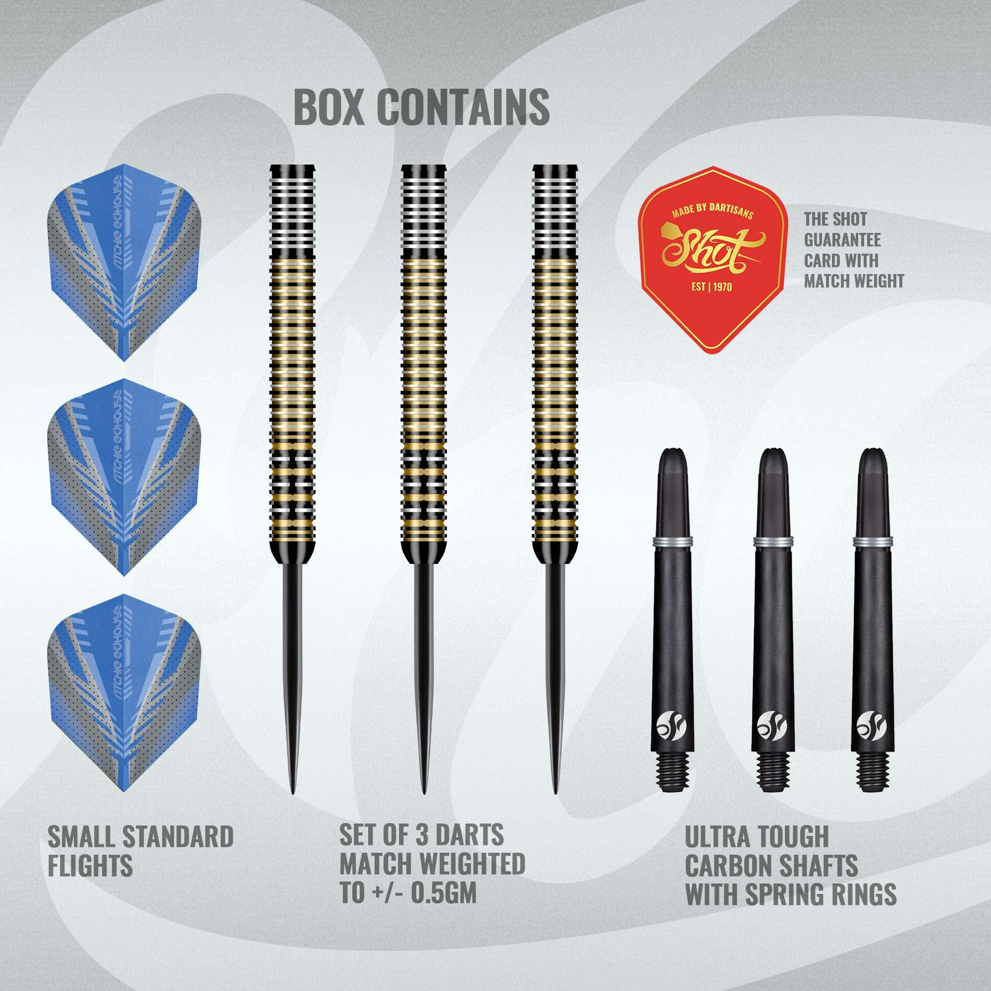 Shot Ritchie Edhouse Madhouse Steel Tip Dart Set - 90% Tungsten Darts - 23g 24g 26g
