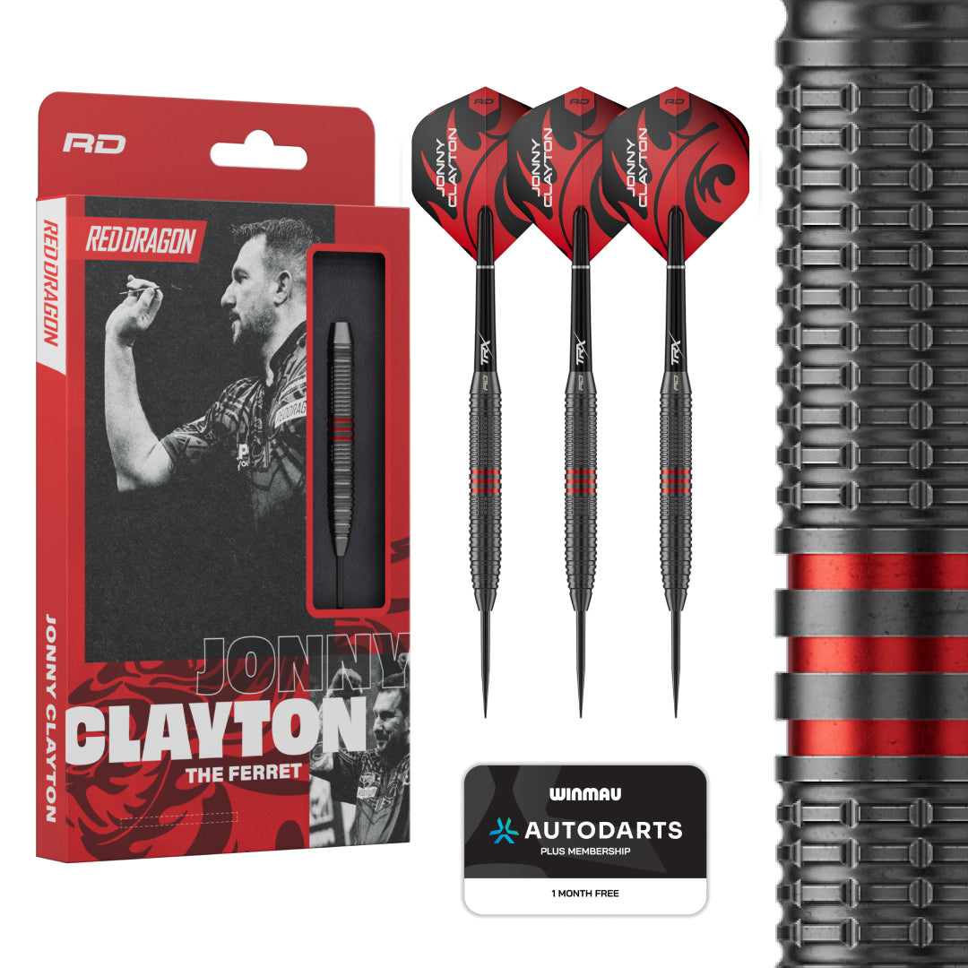 Red Dragon Jonny Clayton Core Brass Darts Set - 21g