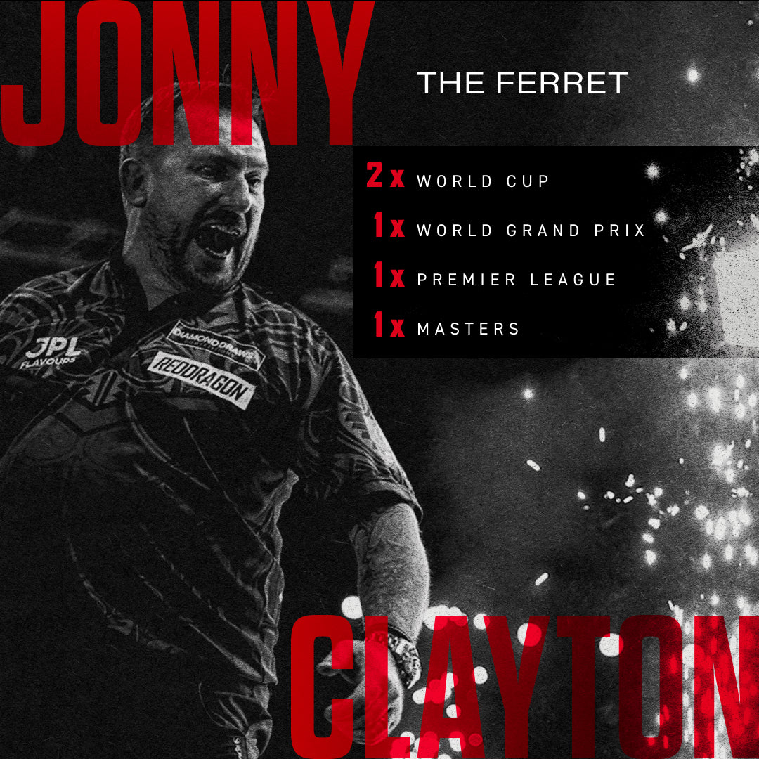Red Dragon Jonny Clayton Core Brass Darts Set - 21g