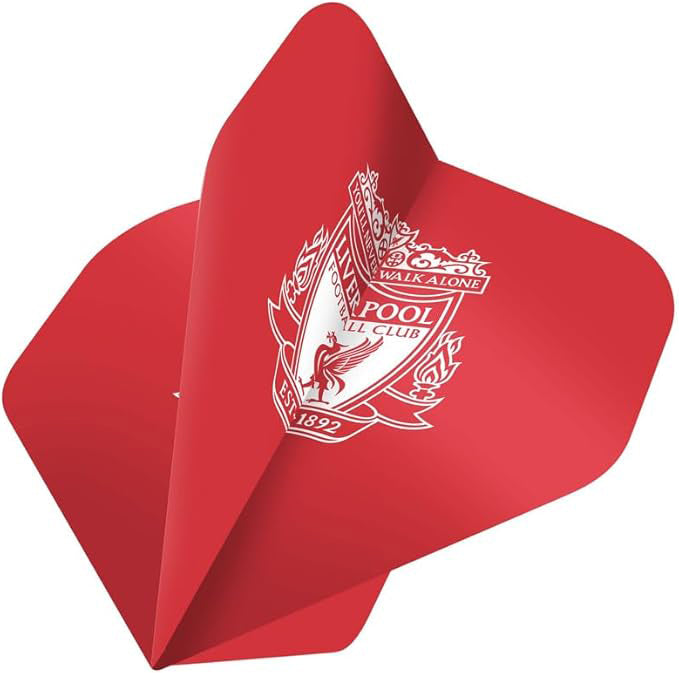 LIVERPOOL FC DART FLIGHTS - OFFICIAL LICENSED - NO2 - STANDARD SHAPE - LFC - F3 - RED - MAIN CREST