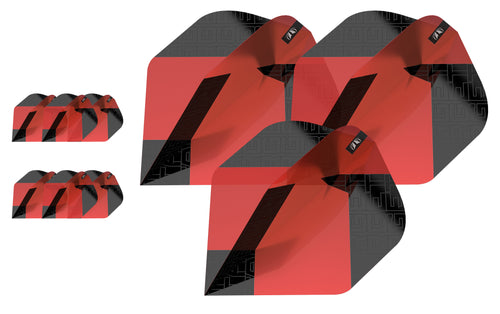 Target Tag Dart Flights - Red & Black - 3 Sets - No.2 No.6 Ten-X - 2024