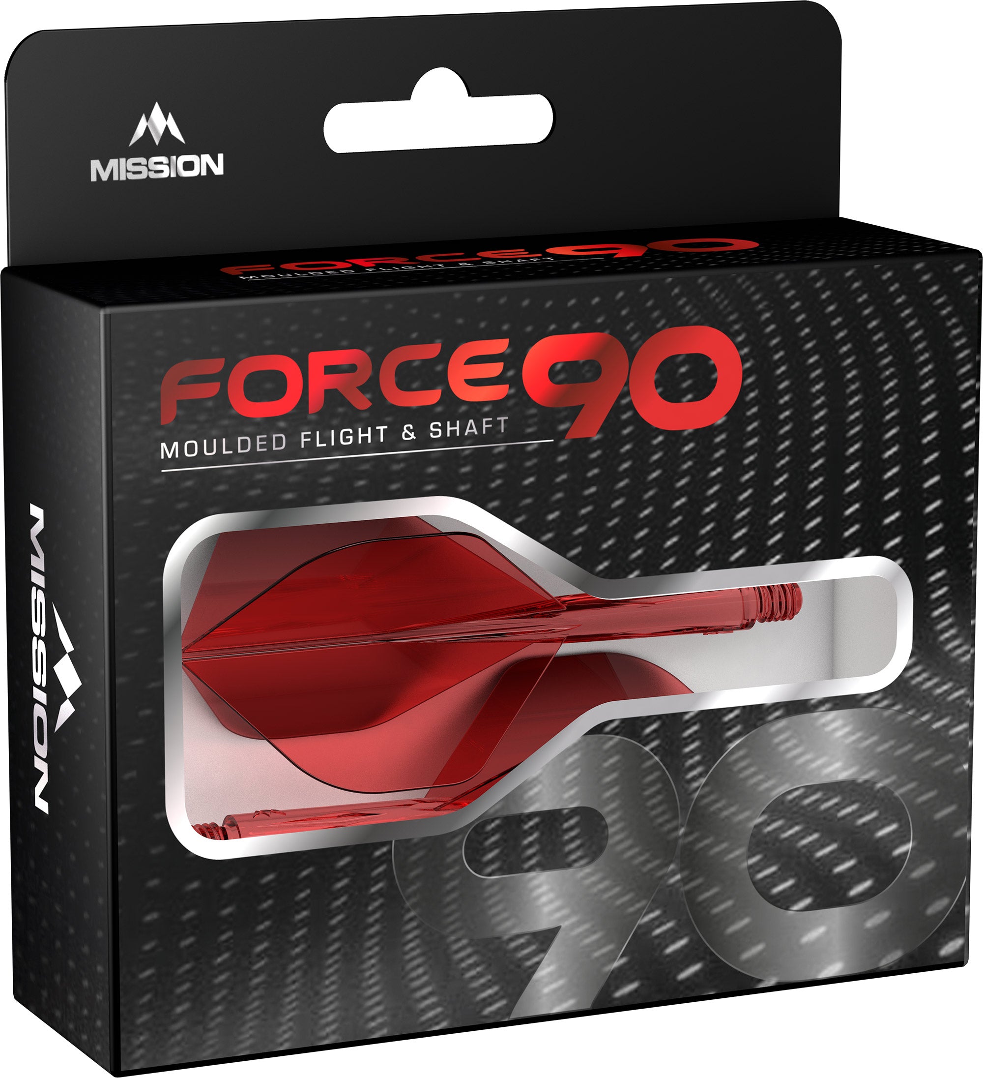 Mission Force 90 - New Moulded Flight & Shaft System - Standard No6 - Gradient - Transparent Red.