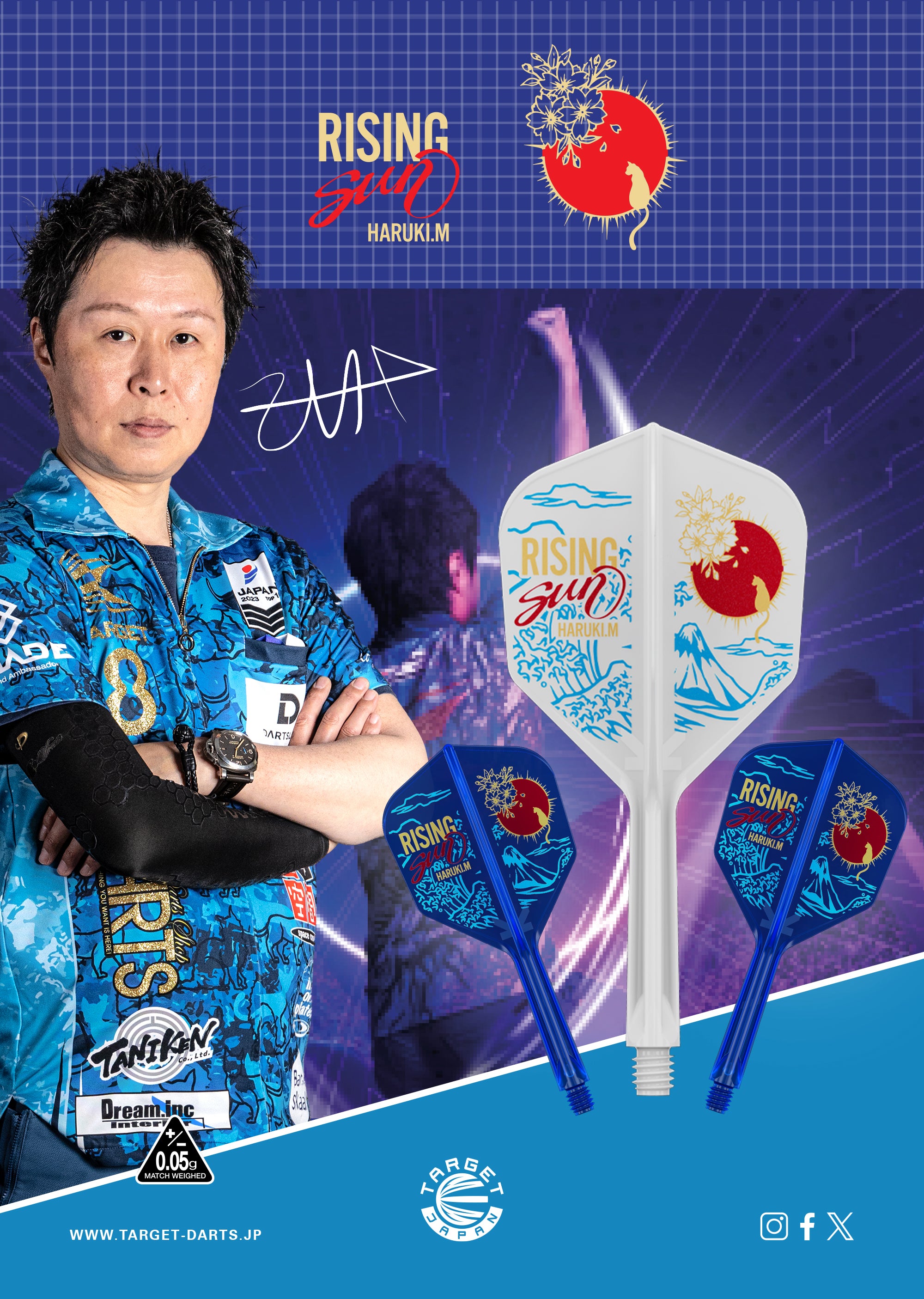Target Japan Haruki Muramatsu 'Rising Sun' K-Flex Dart Flights - No6