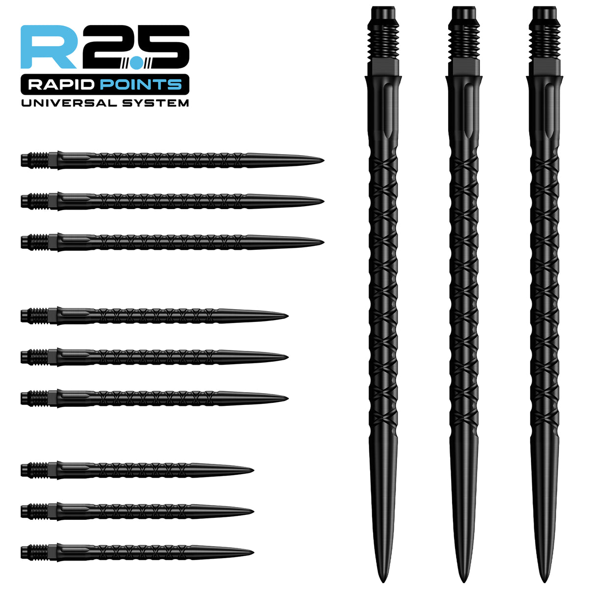 Mission R2.5 Rapid Dart Points - SC1 - Black - 30mm 35mm 40mm