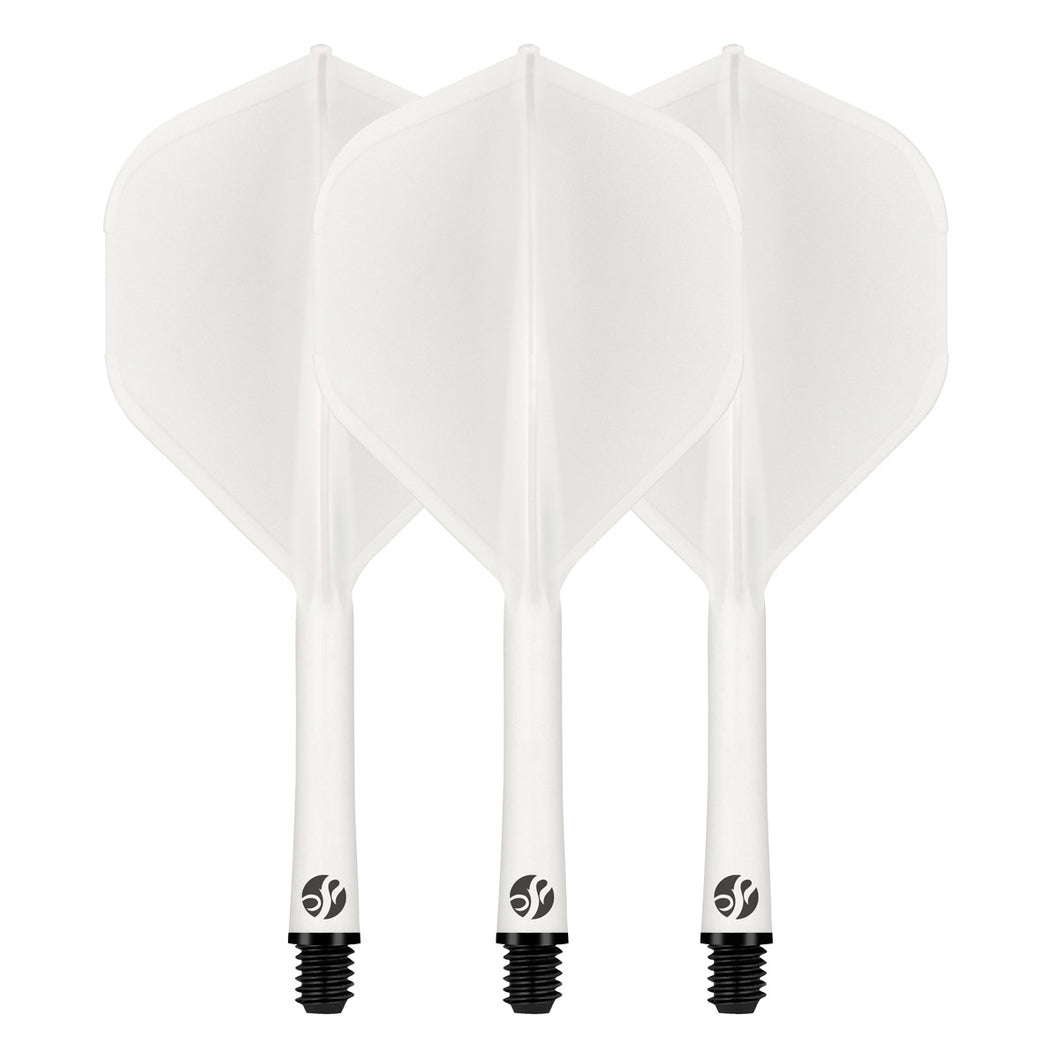 SHOT DARTS - FLIGHT DECK - ONE PIECE DART FLIGHT AND SHAFT SYSTEM - WHITE