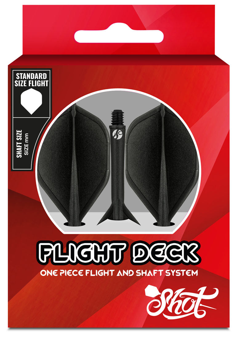 Shot Darts - Flight Deck - One Piece Dart Flight and Shaft System - Black