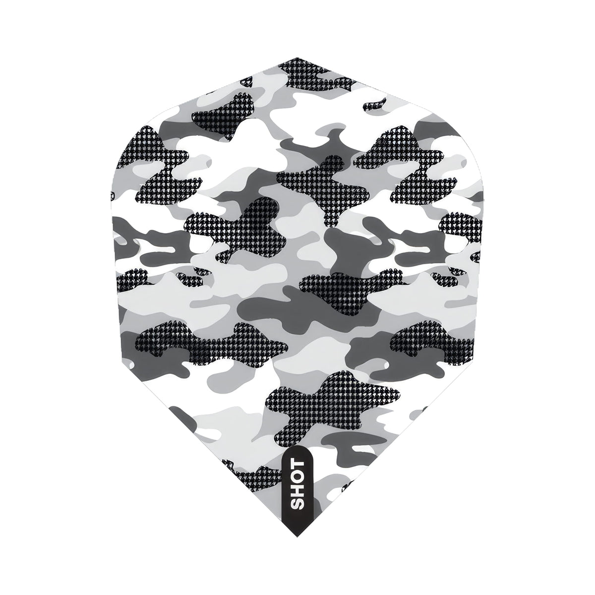 Shot Arctic Camo White Dart Flight Set - No6 Standard Shape