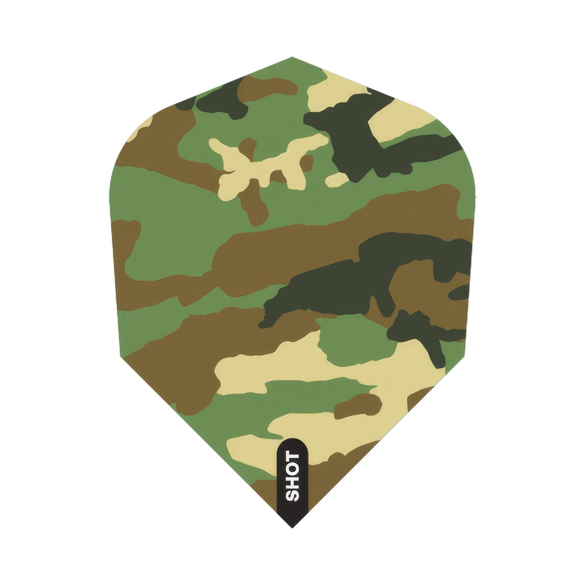 Shot Woodlands Camo Green Dart Flight Set - No6 Standard Shape