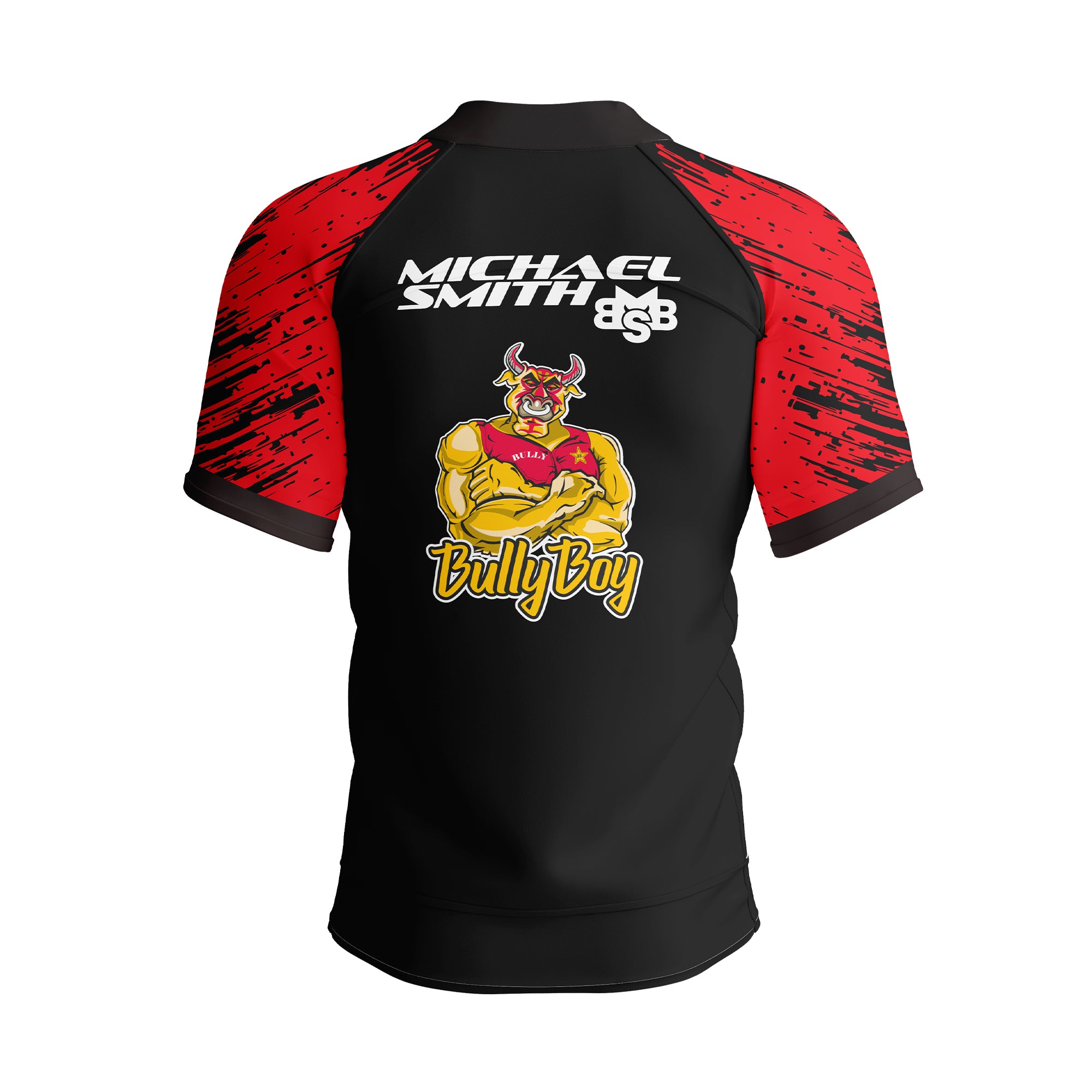 Shot Darts Michael Bully Boy Smith Red Strip Polo Shirt - Small - 6XL