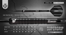 Harrows Supergrip Black Edition Steel Tip Darts - 90% Tungsten - 21g to 30g