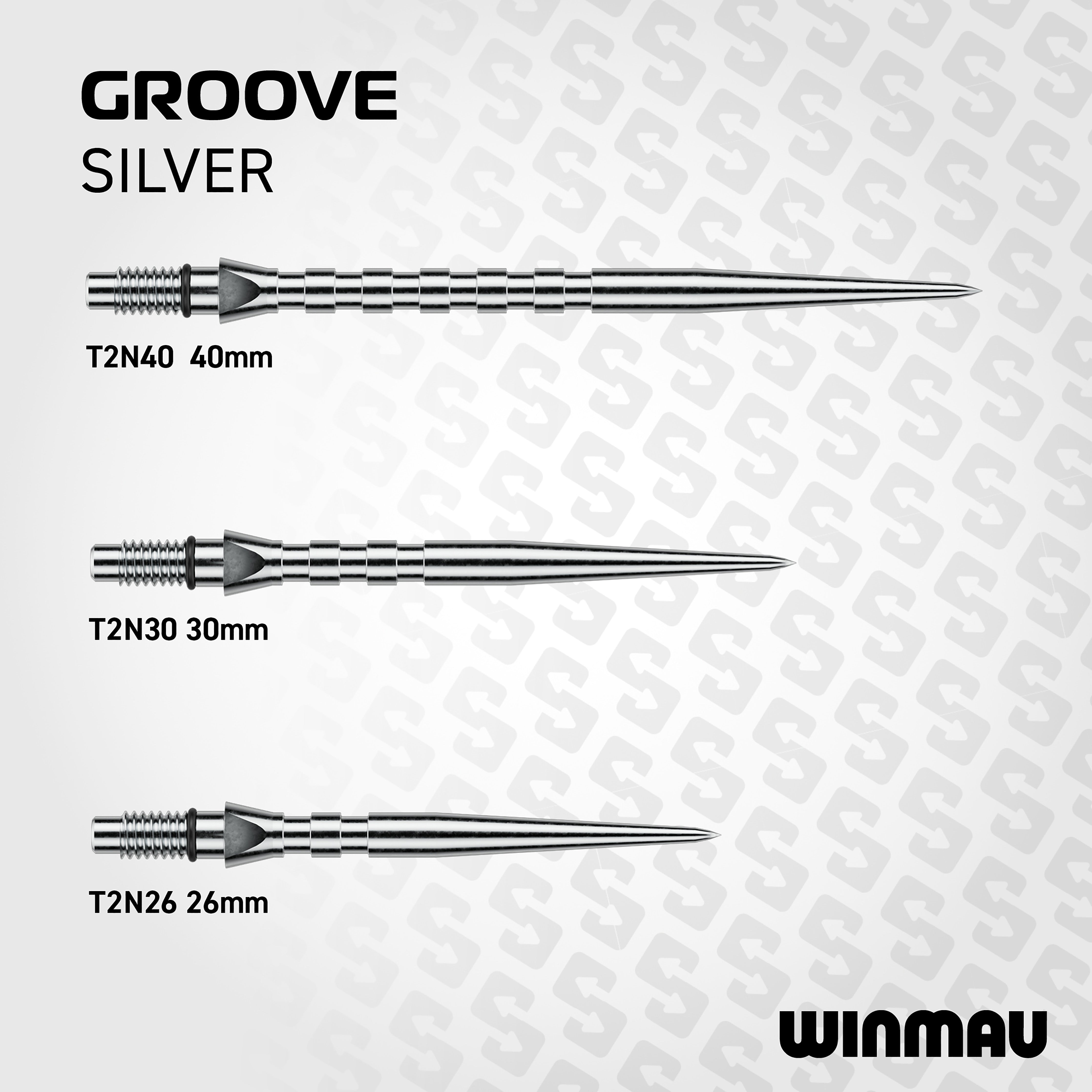 Winmau Switch Point -Silver - Groove - 26mm 30mm 40mm