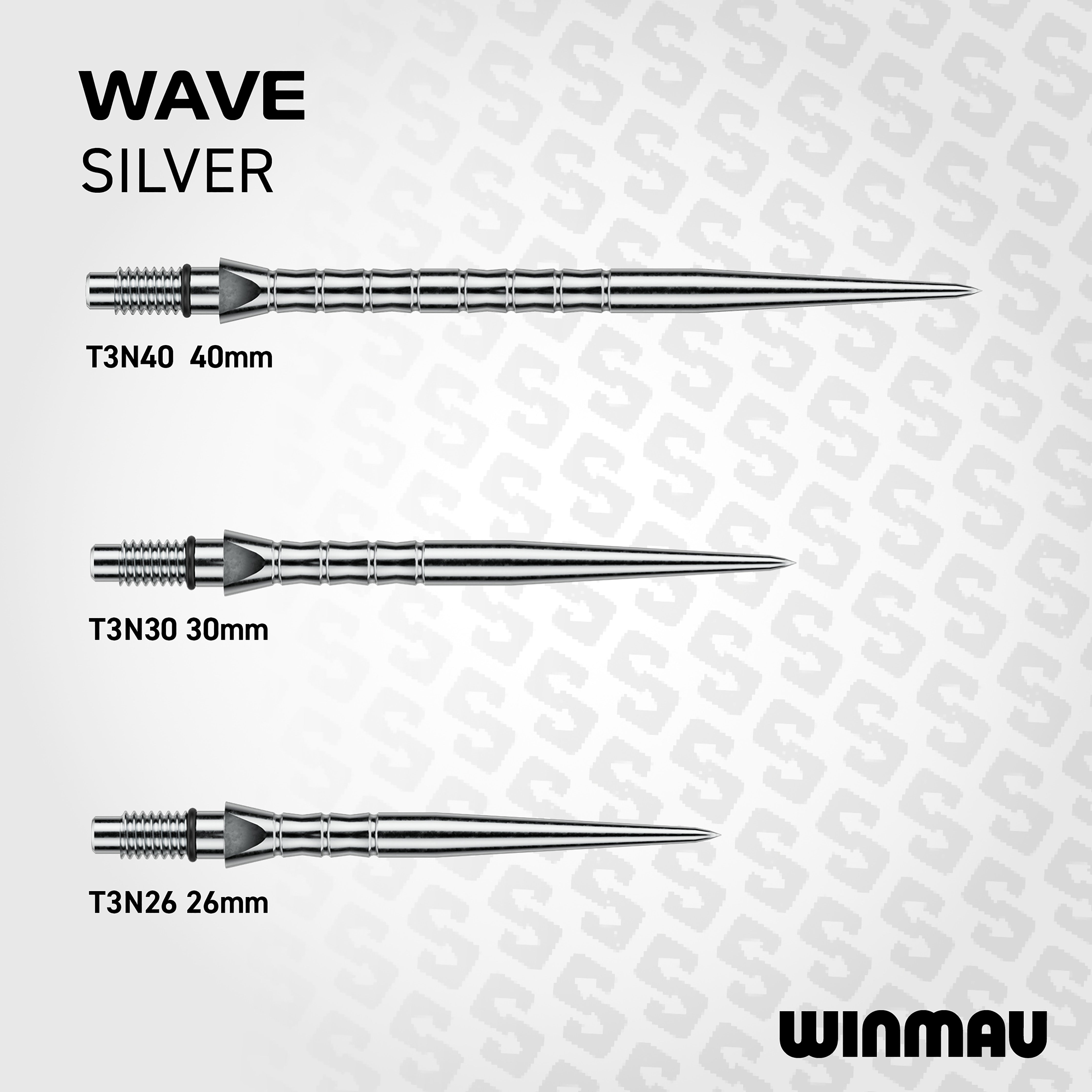 Winmau Switch Point -Silver - Wave - 26mm 30mm 40mm