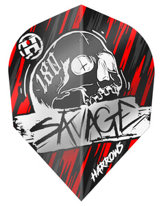 Harrows Savage - No2 - Dart Flights - Red & Silver