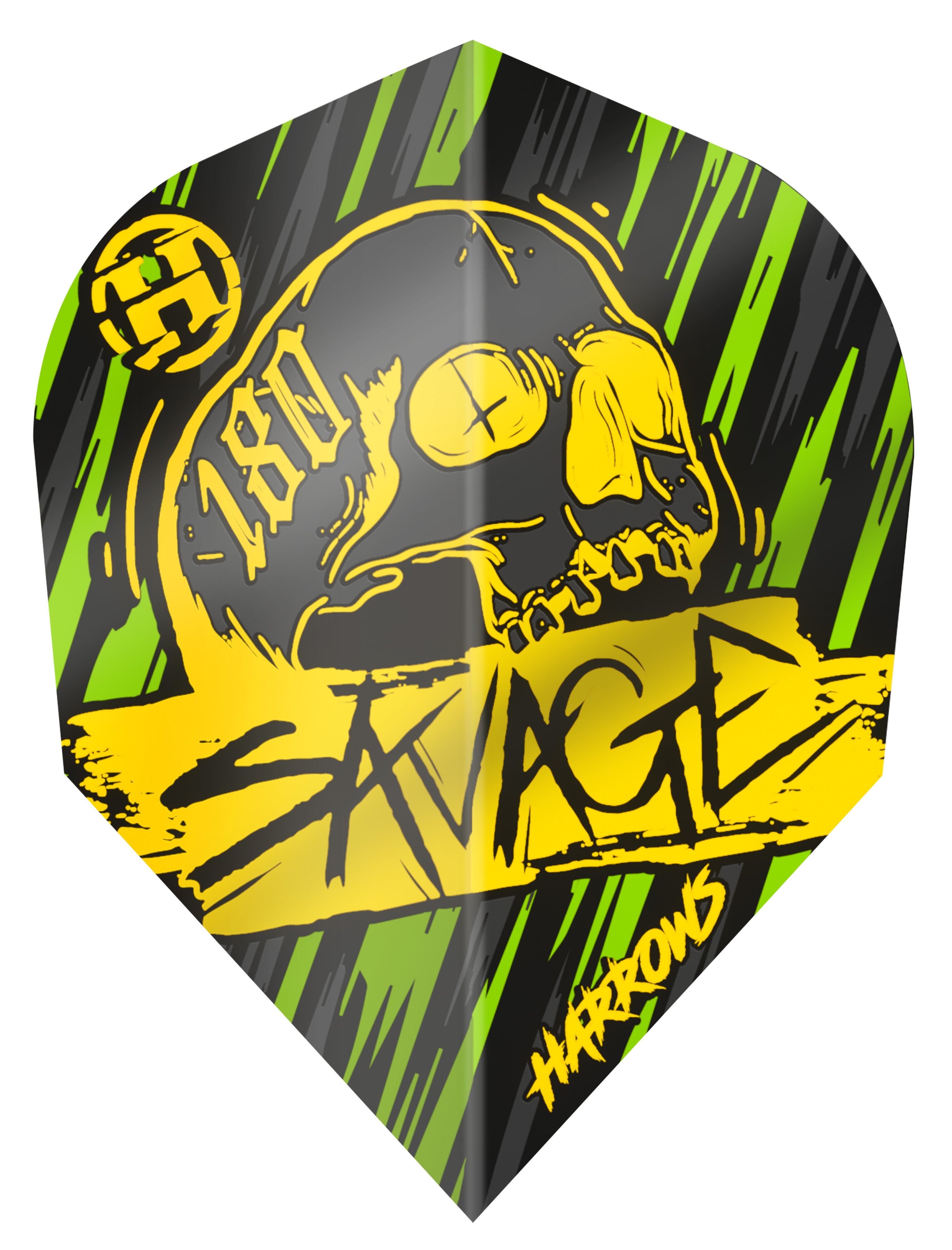 Harrows Savage - No2 - Dart Flights - Yellow & Green