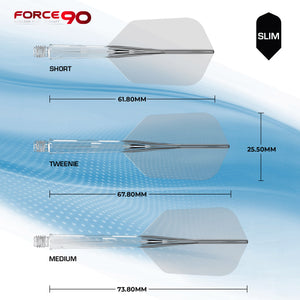 Mission Force 90 - New Moulded Flight & Shaft System - Slim - Clear