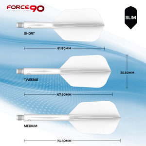 Mission Force 90 - New Moulded Flight & Shaft System - Slim - White