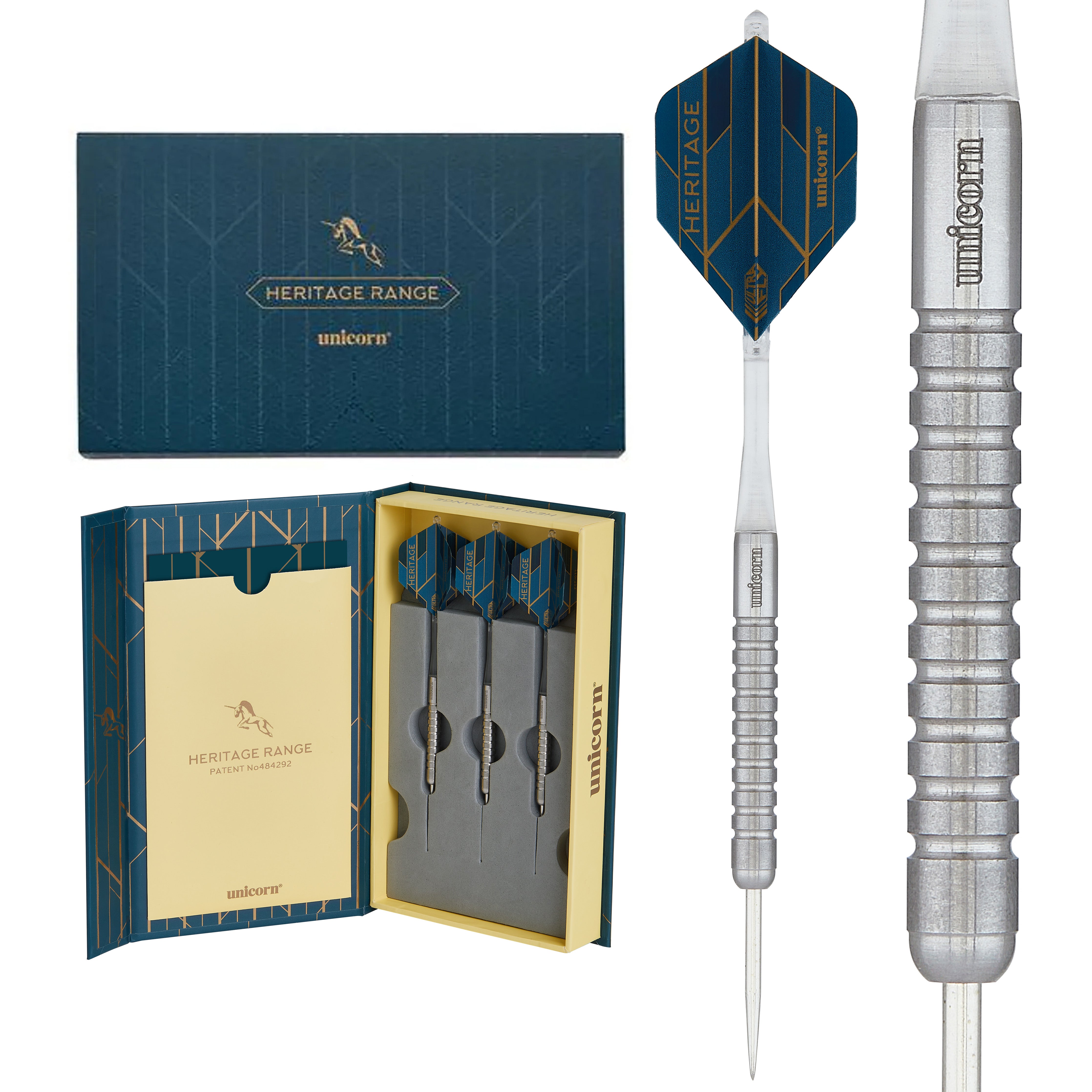 Unicorn Heritage 1988 Striker Steel Tip Darts Set- 80% Tungsten - 21g