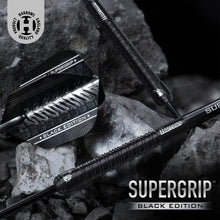 Harrows Supergrip Black Edition Steel Tip Darts - 90% Tungsten - 21g to 30g