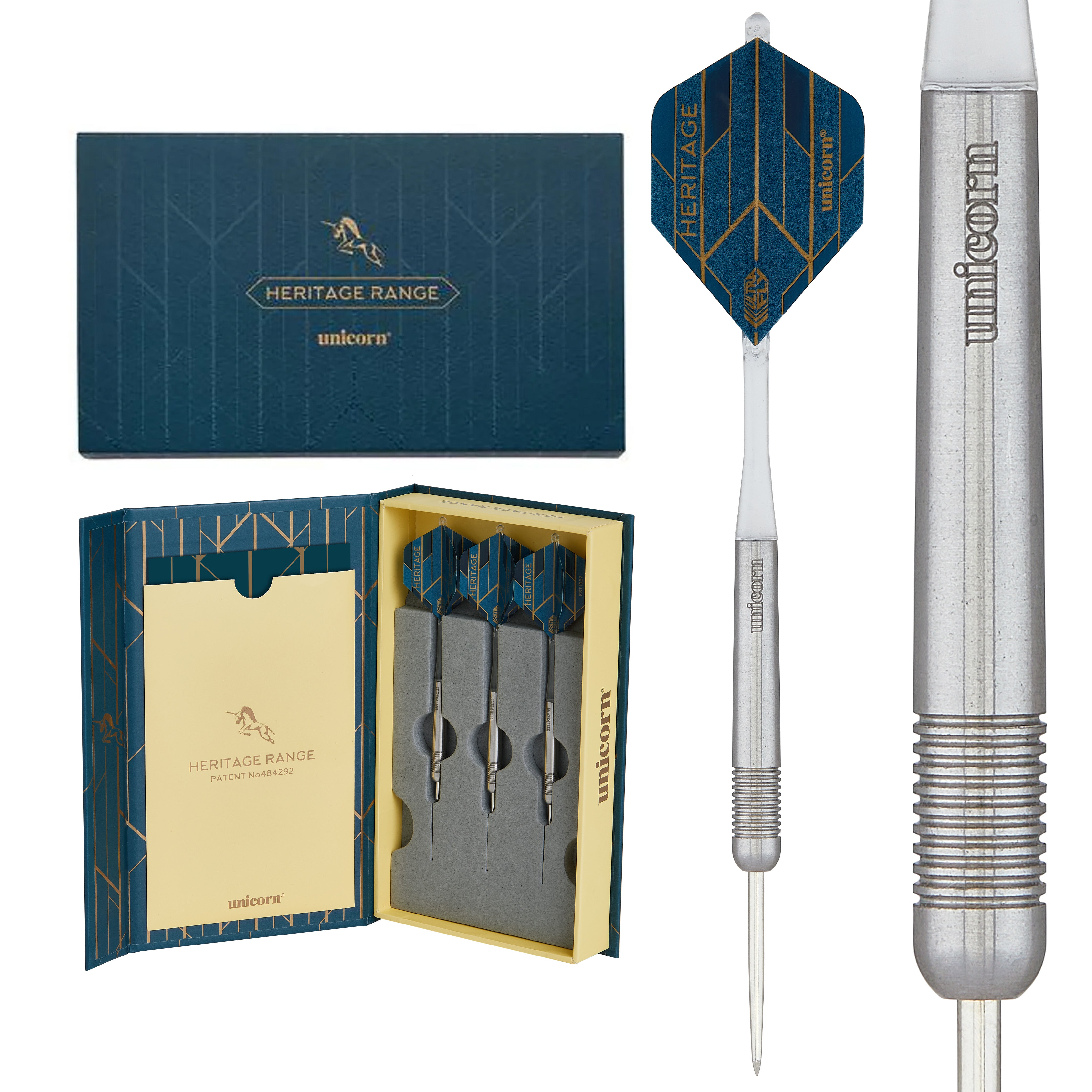 Unicorn Heritage 1976 T90 Steel Tip Darts Set - 90% Tungsten - 23g