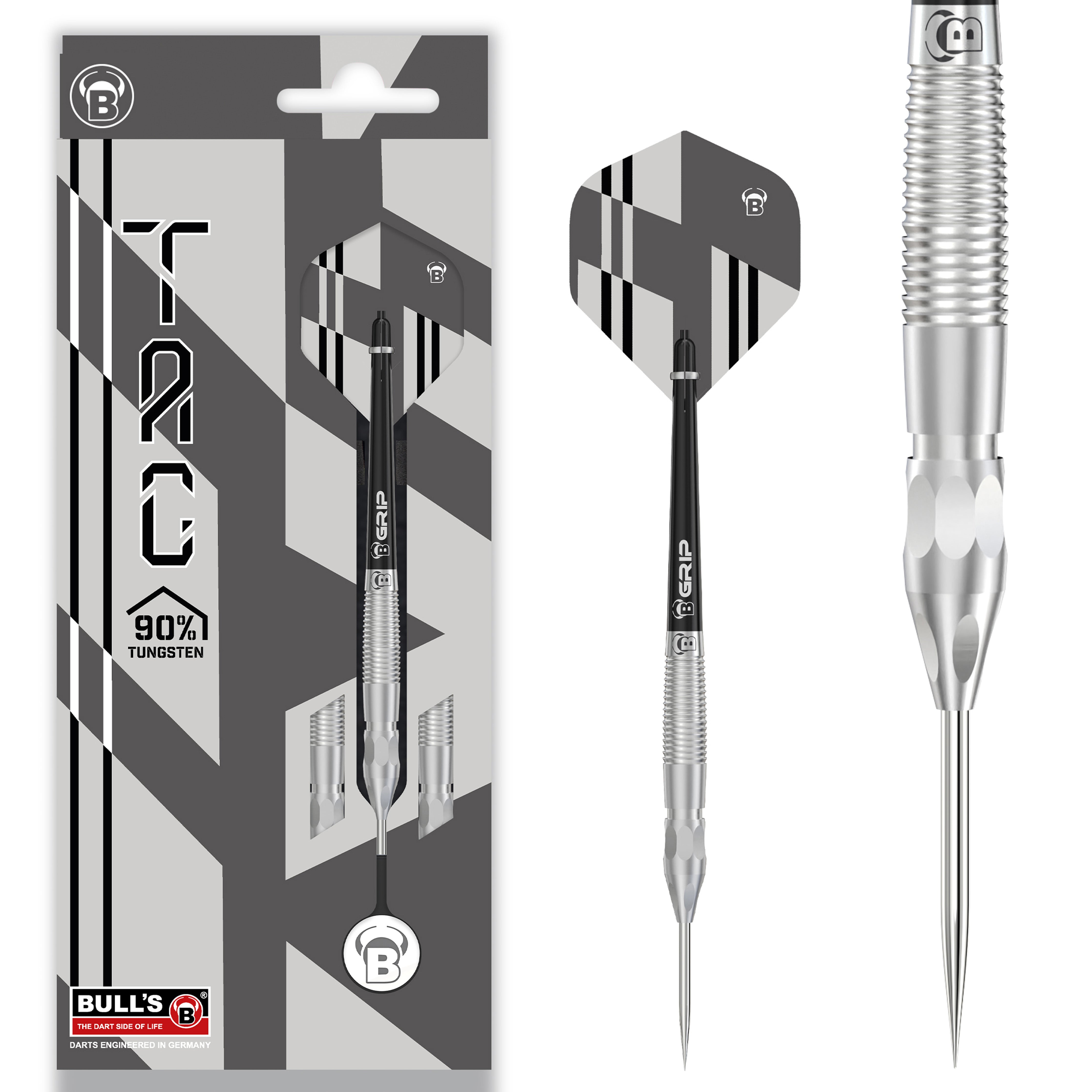 BULL'S Tac T2 Steel Tip Darts - 90% Tungsten - 21g 23g 25g