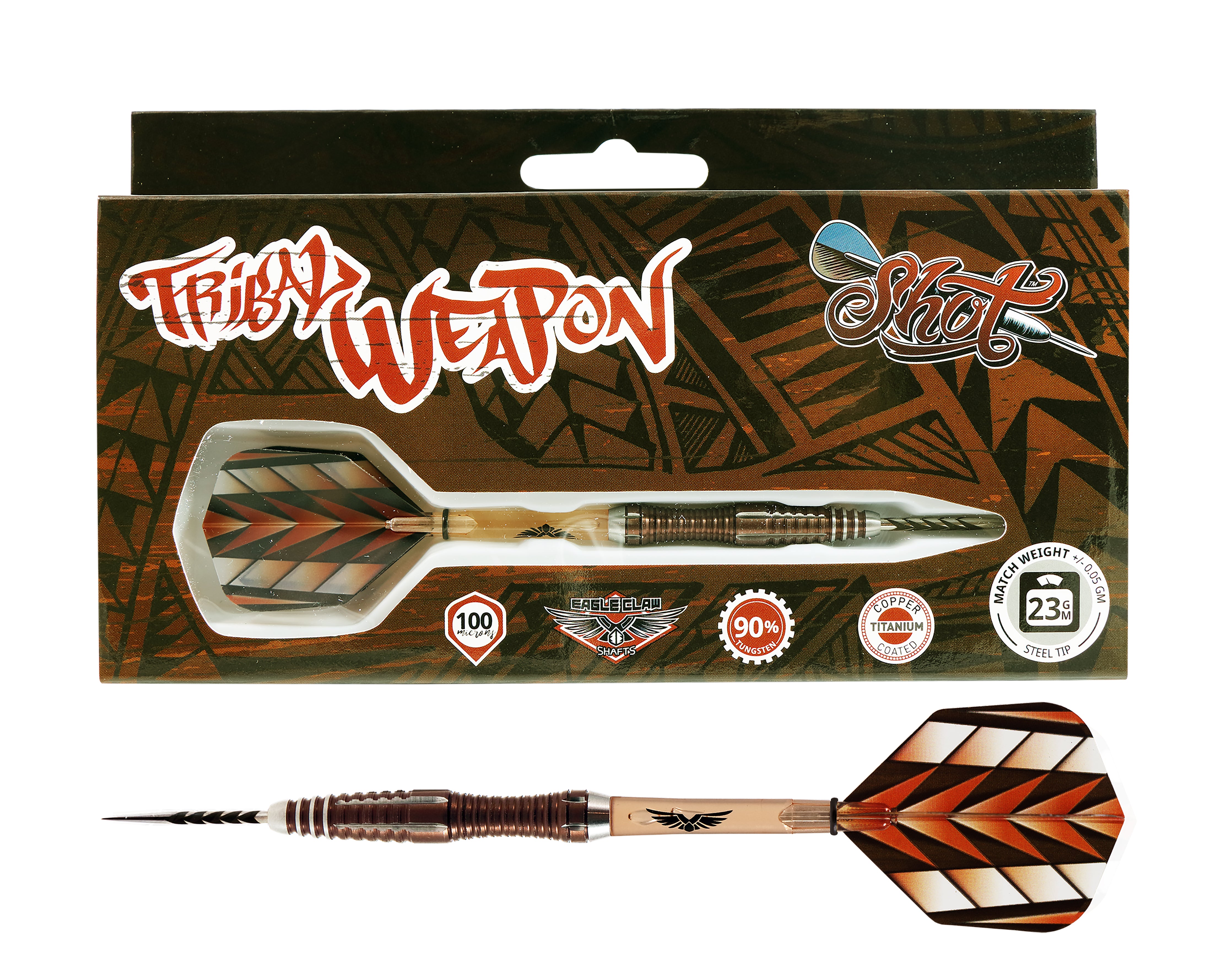 Shot Tribal Weapon 1 Series - Steel Tip Darts - 90% Tungsten - 23g 25g