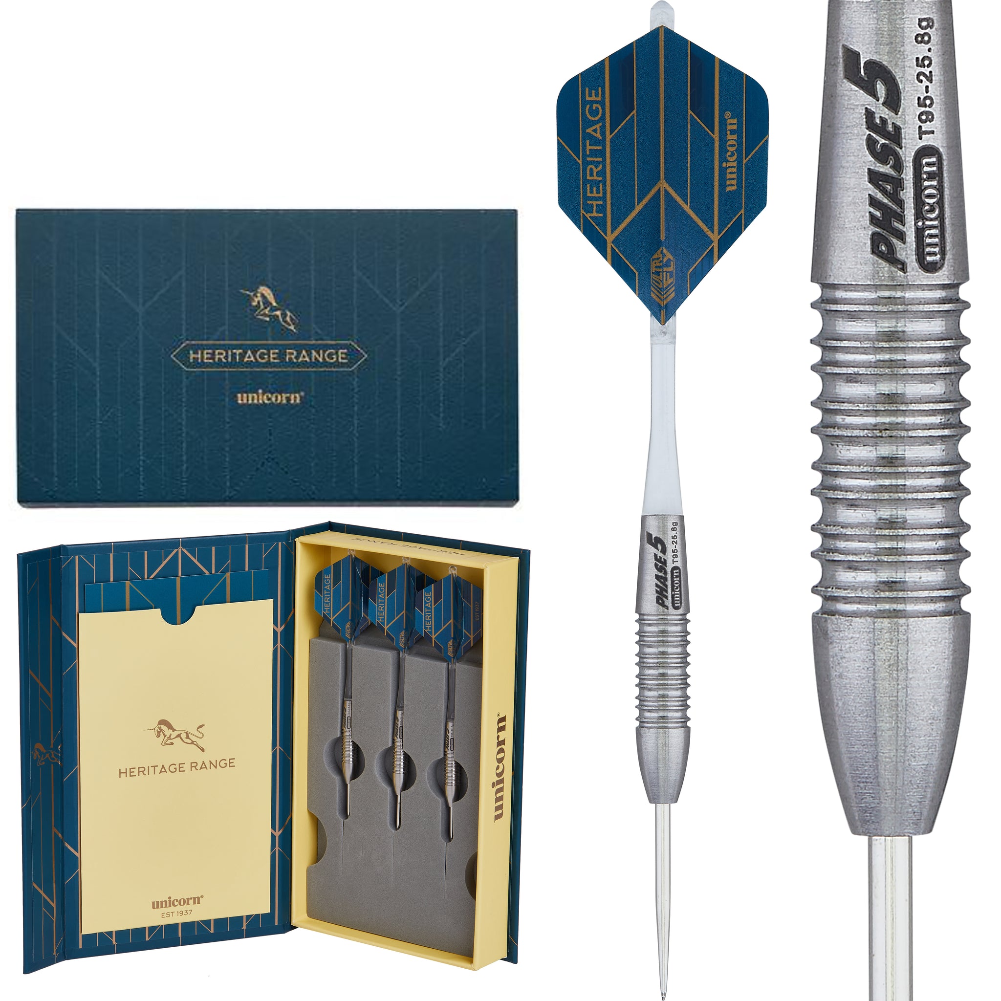 Unicorn Heritage Phase 5 95 Tungsten Darts 26g Bully Darts