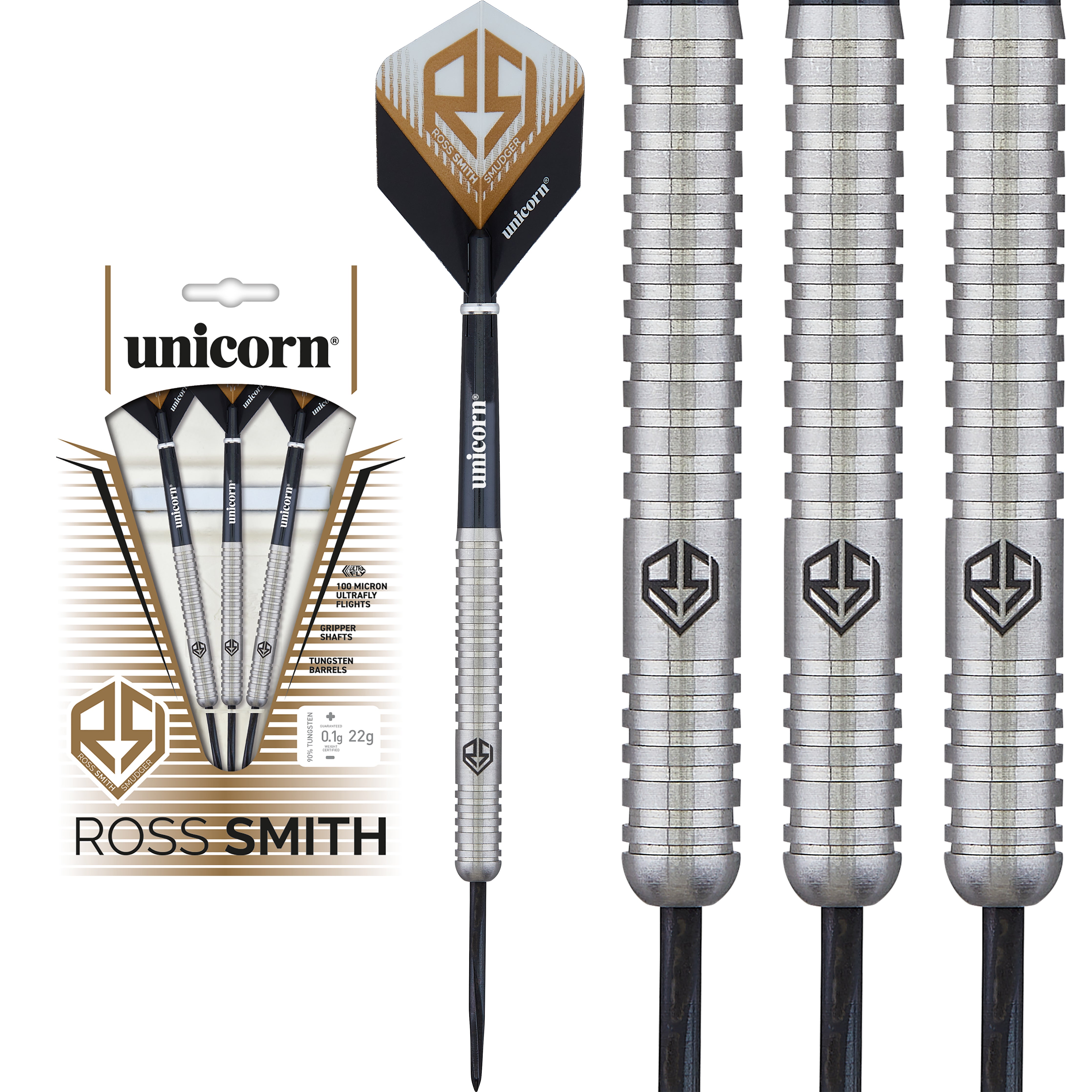 Unicorn Ross Smith - Smudger - Natural - 90% Tungsten Darts - 20g 22g