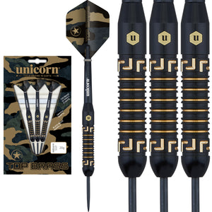 Unicorn Top Brass - Black & Gold Brass Darts - 20g