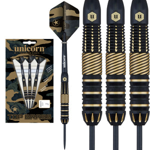 Unicorn Top Brass - Black & Gold Brass Darts - 19g
