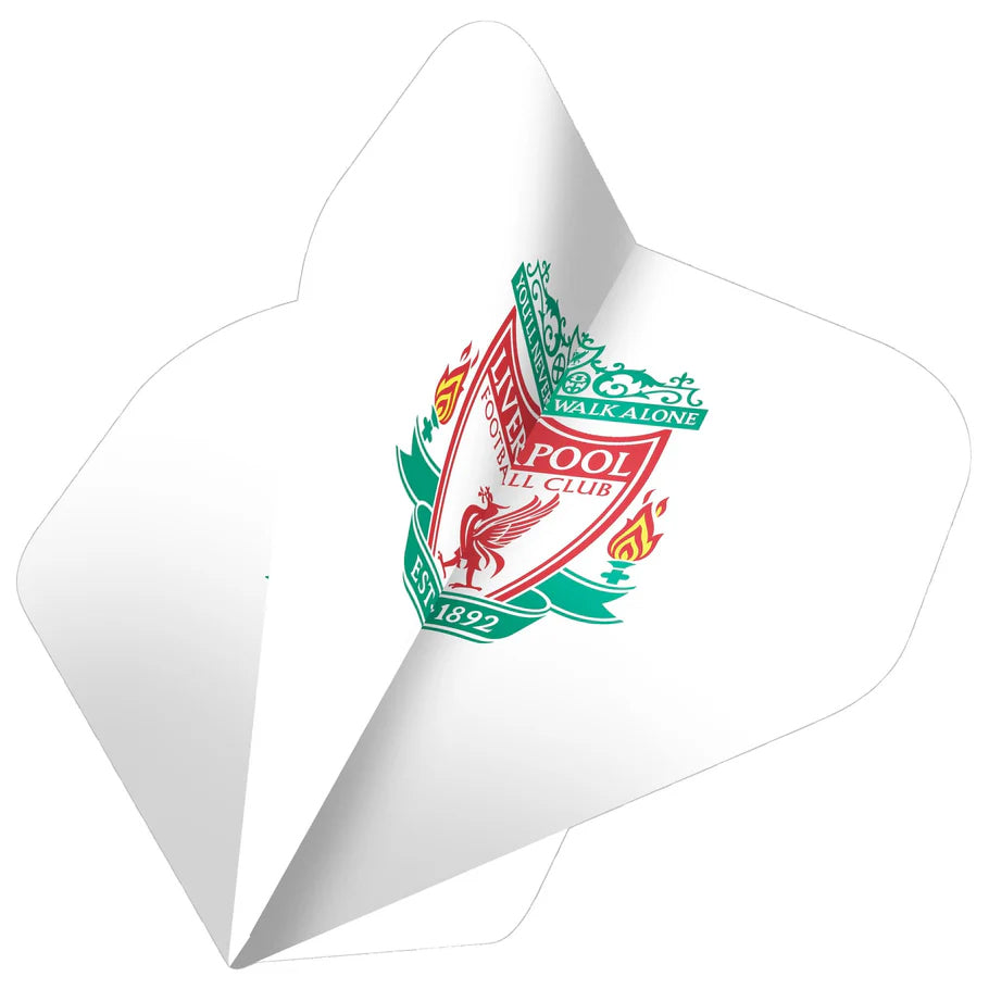 LIVERPOOL FC DART FLIGHTS - OFFICIAL LICENSED - NO2 - STANDARD SHAPE - LFC - F2 - WHITE - MAIN CREST