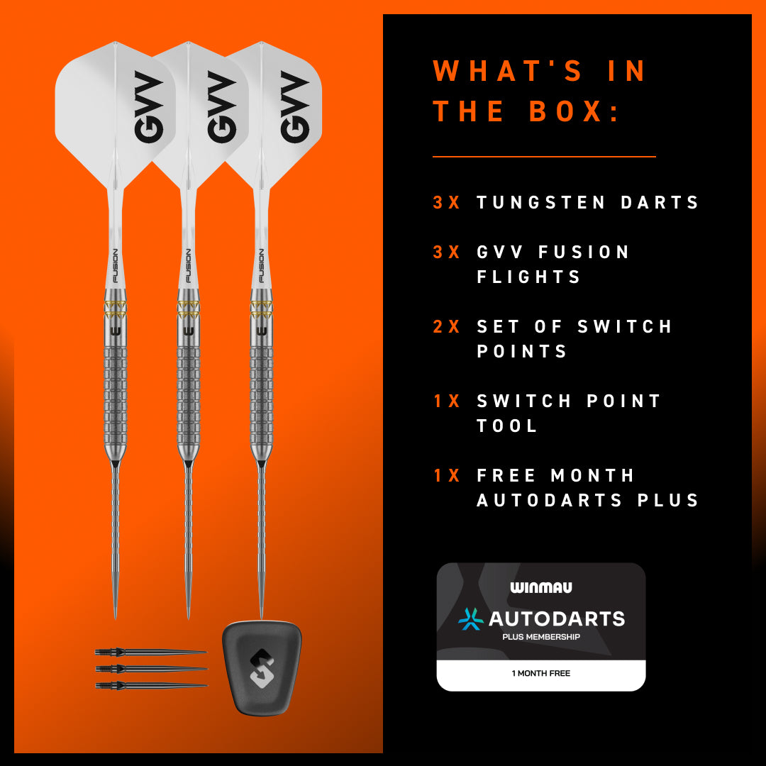 Winmau Gian van Veen - W-Max 90% Tungsten - Switch Point Darts - 22g 23g 24g