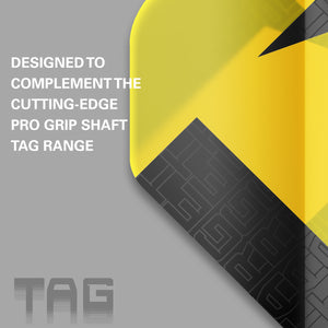 Target Tag Dart Flights - Yellow & Black - 3 Sets - No.2 No.6 Ten-X - 2024