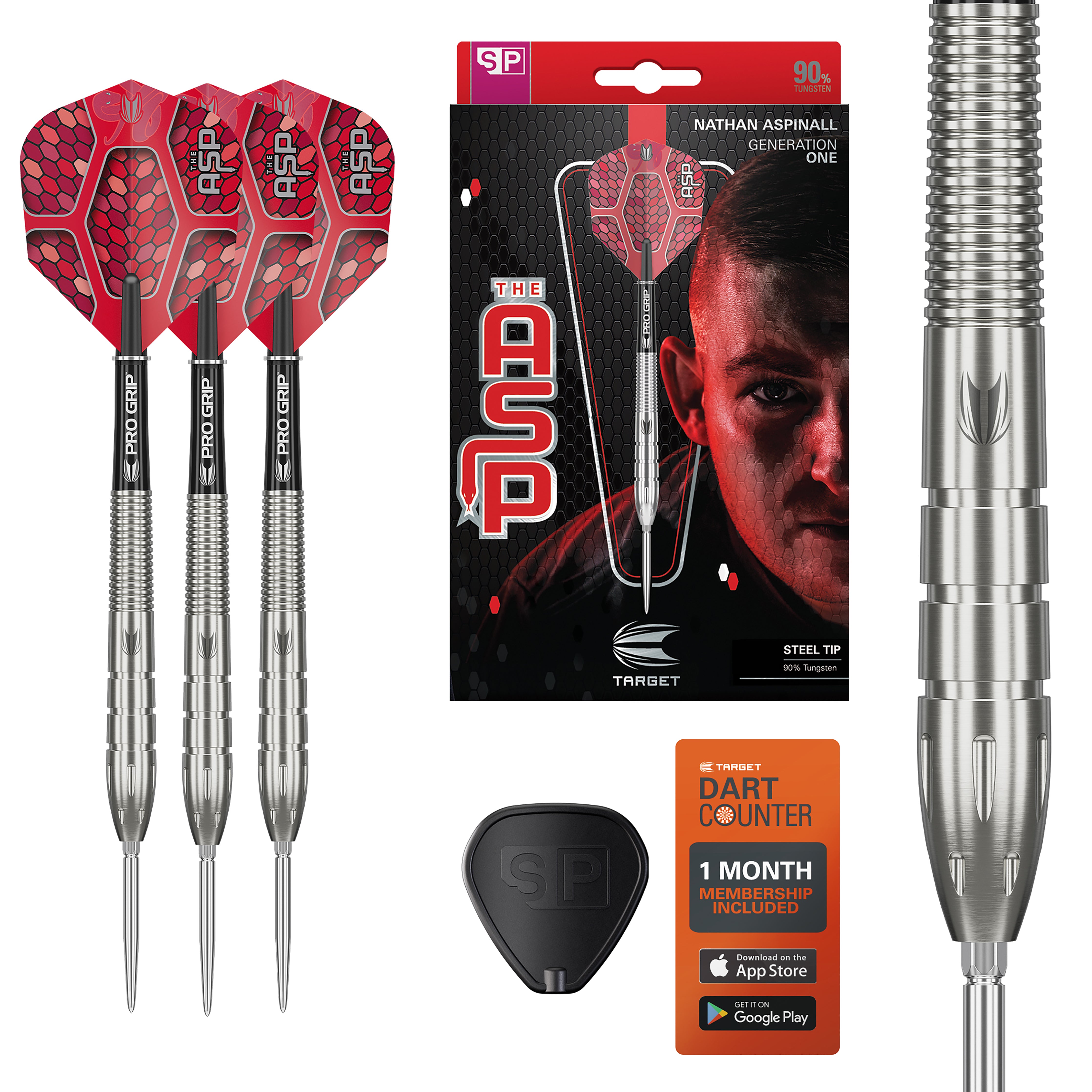 Target Nathan 'The Asp' Aspinall - G1 - 90% Tungsten Darts - Swiss Point - 22g 24g 26g