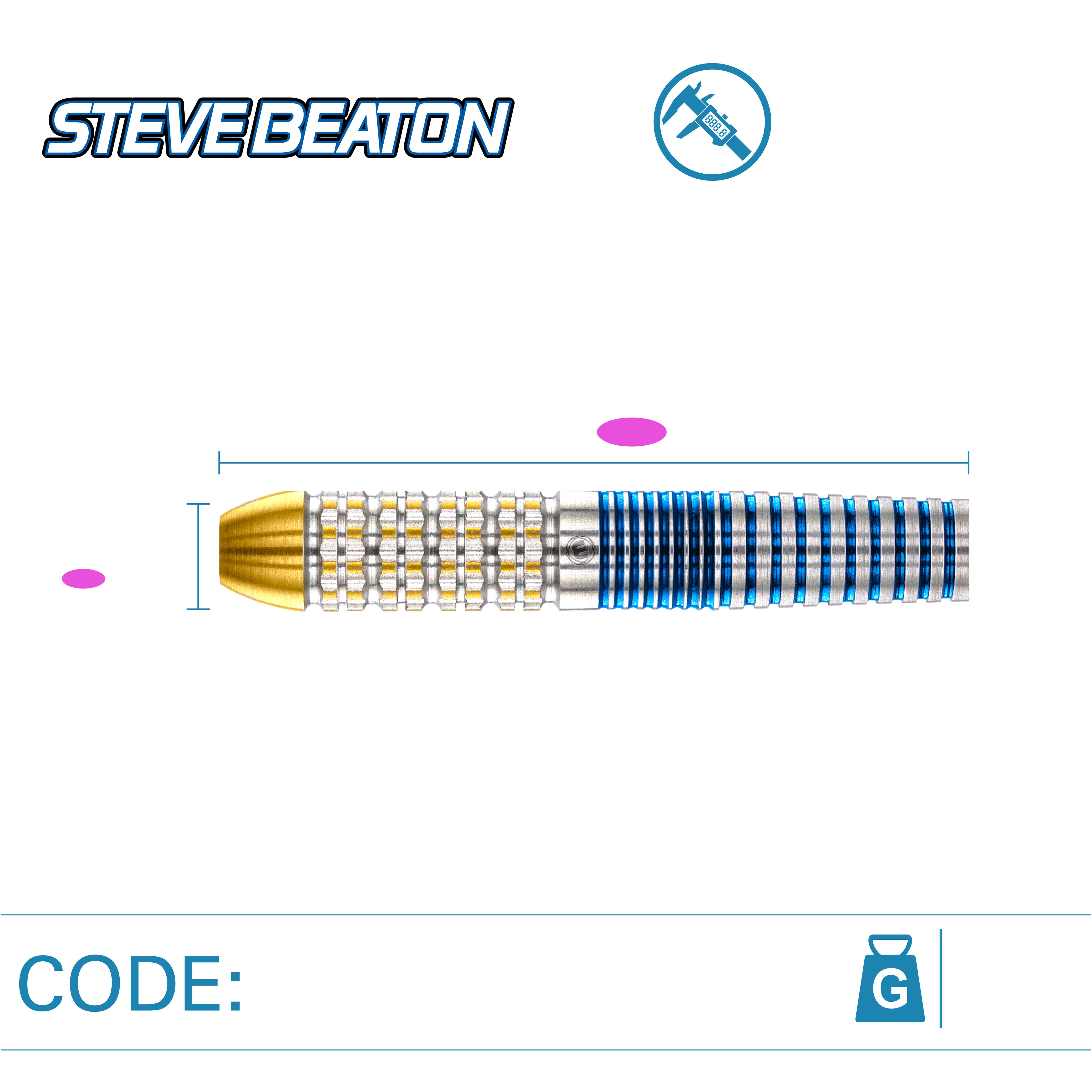 Winmau Steve 'The Bronzed Adonis' Beaton Legacy Edition Steel Tip Darts - 90% Tungsten - 22g 24g