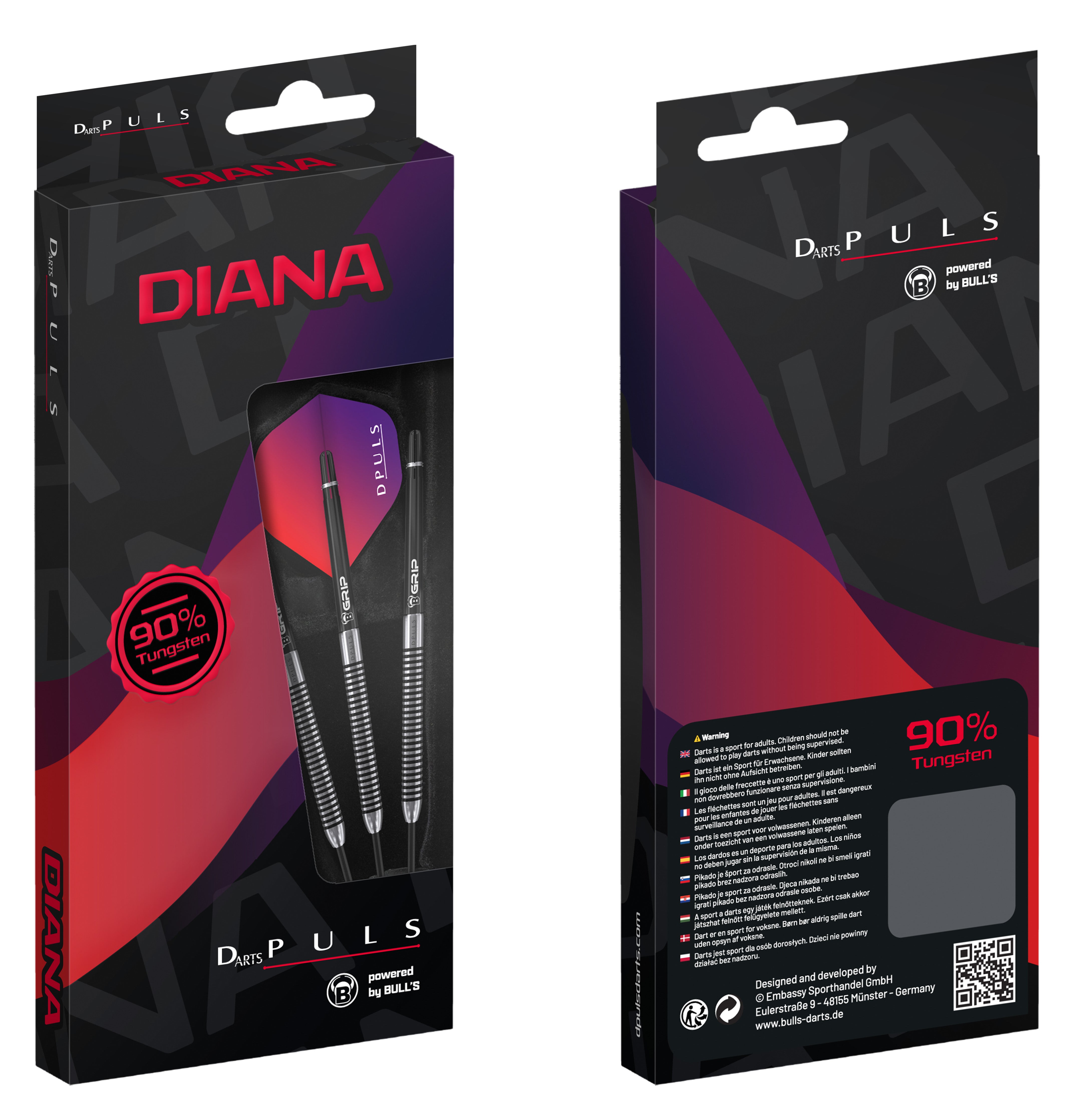 Bull's DPuls Diana - 90% Tungsten - Steel Tip Dart - 22g