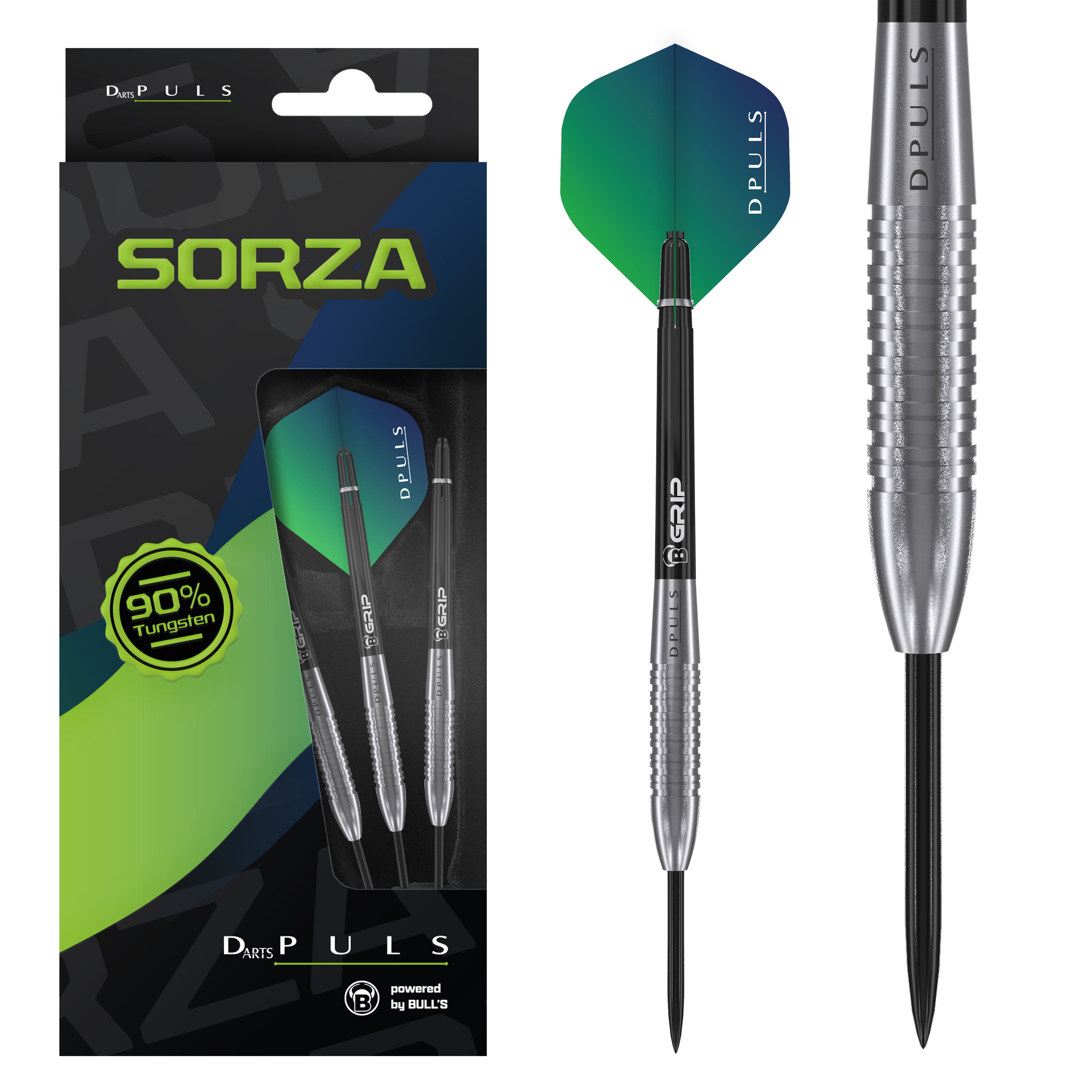 Bull's DPuls Sorza - 90% Tungsten - Steel Tip Darts - 24g