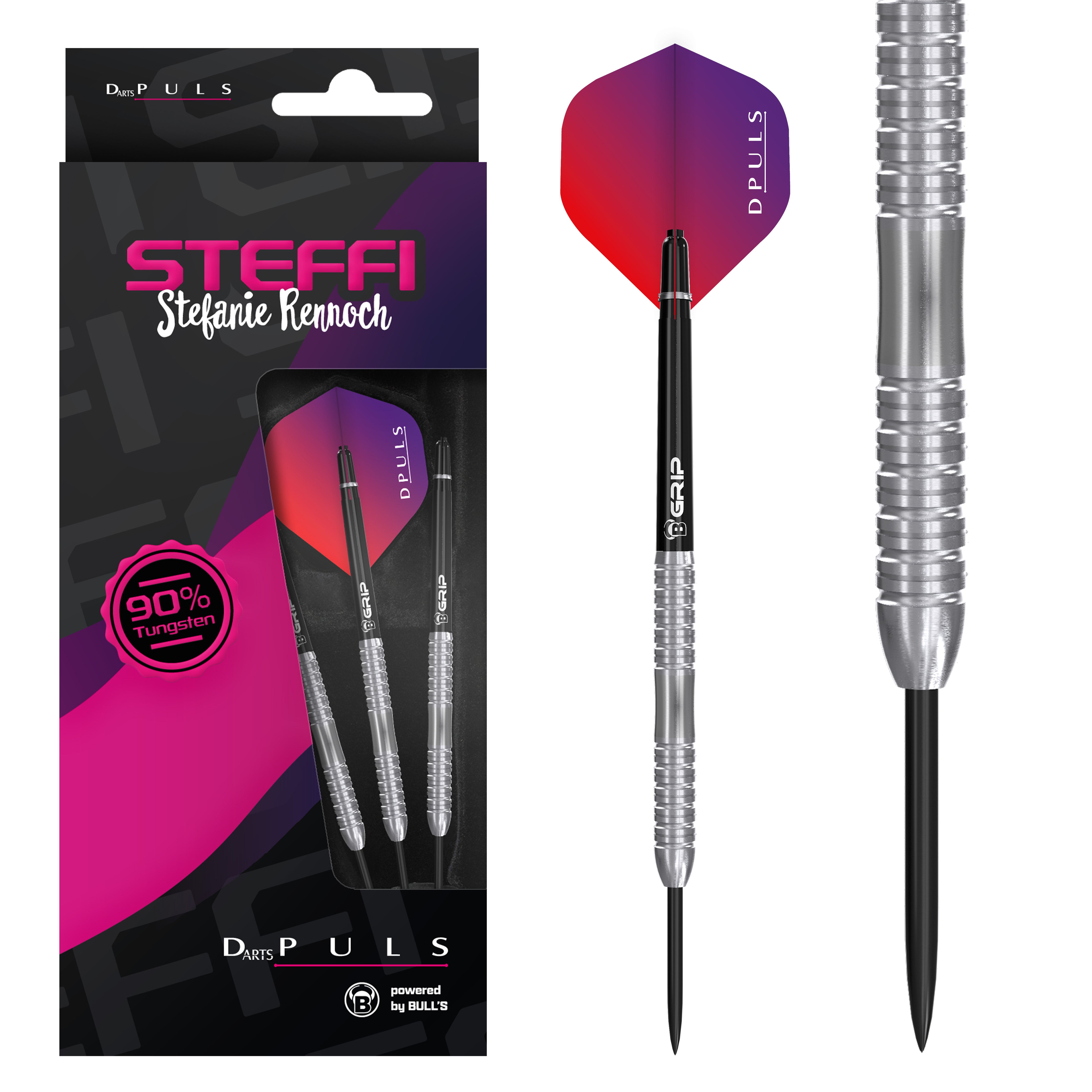 Bull's DPuls Steffi - Stefanie Rennoch - 90% Tungsten - Steel Tip Darts - 23g