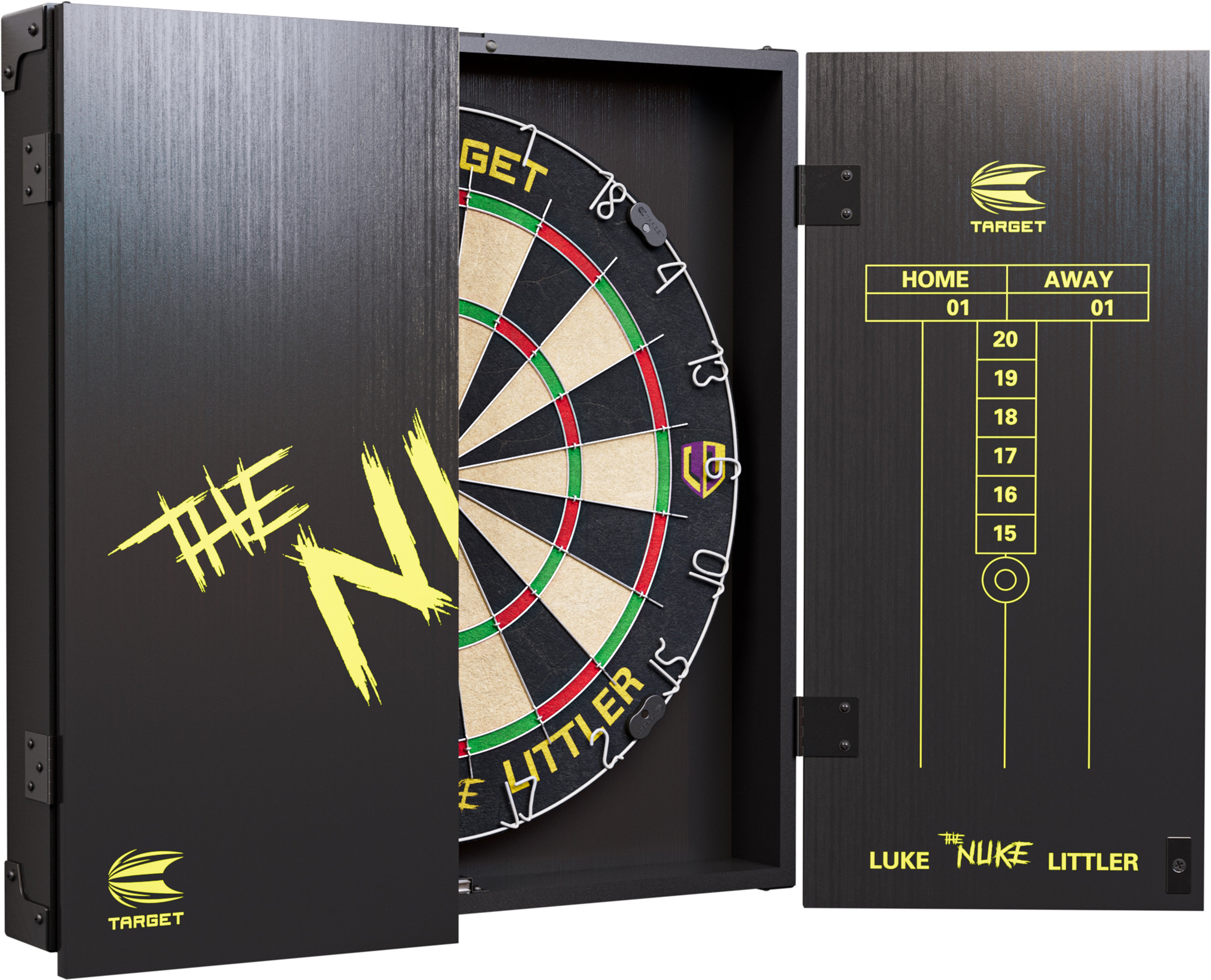 Target Luke' The Nuke' Littler Cabinet & Dartboard Set 2024