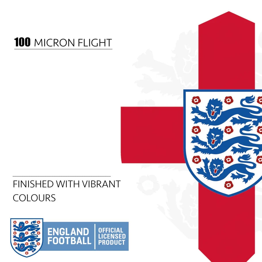 ENGLAND FOOTBALL DART FLIGHTS - OFFICIAL LICENSED - 100 MICRON - NO2 - STANDARD - F1 - ST GEORGE CROSS