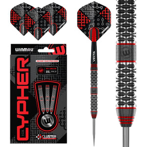 Winmau Cypher Steel Tip Darts Set - 90% Tungsten - 22g 24g 26g