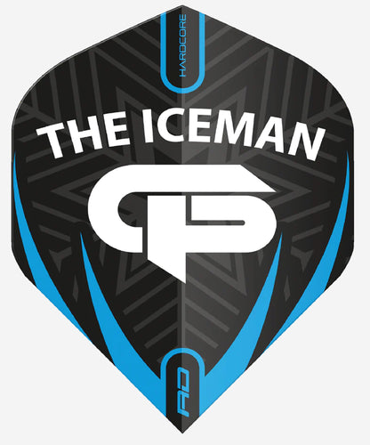 Red Dragon Gerwyn Price - Iceman - Hardcore - Black, White & Grey - Logo - Dart Flights