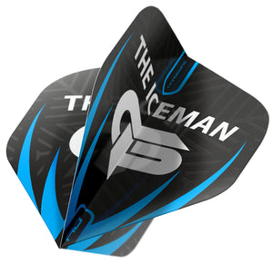 Red Dragon Gerwyn Price - Iceman - Hardcore - Black, White & Grey - Logo - Dart Flights