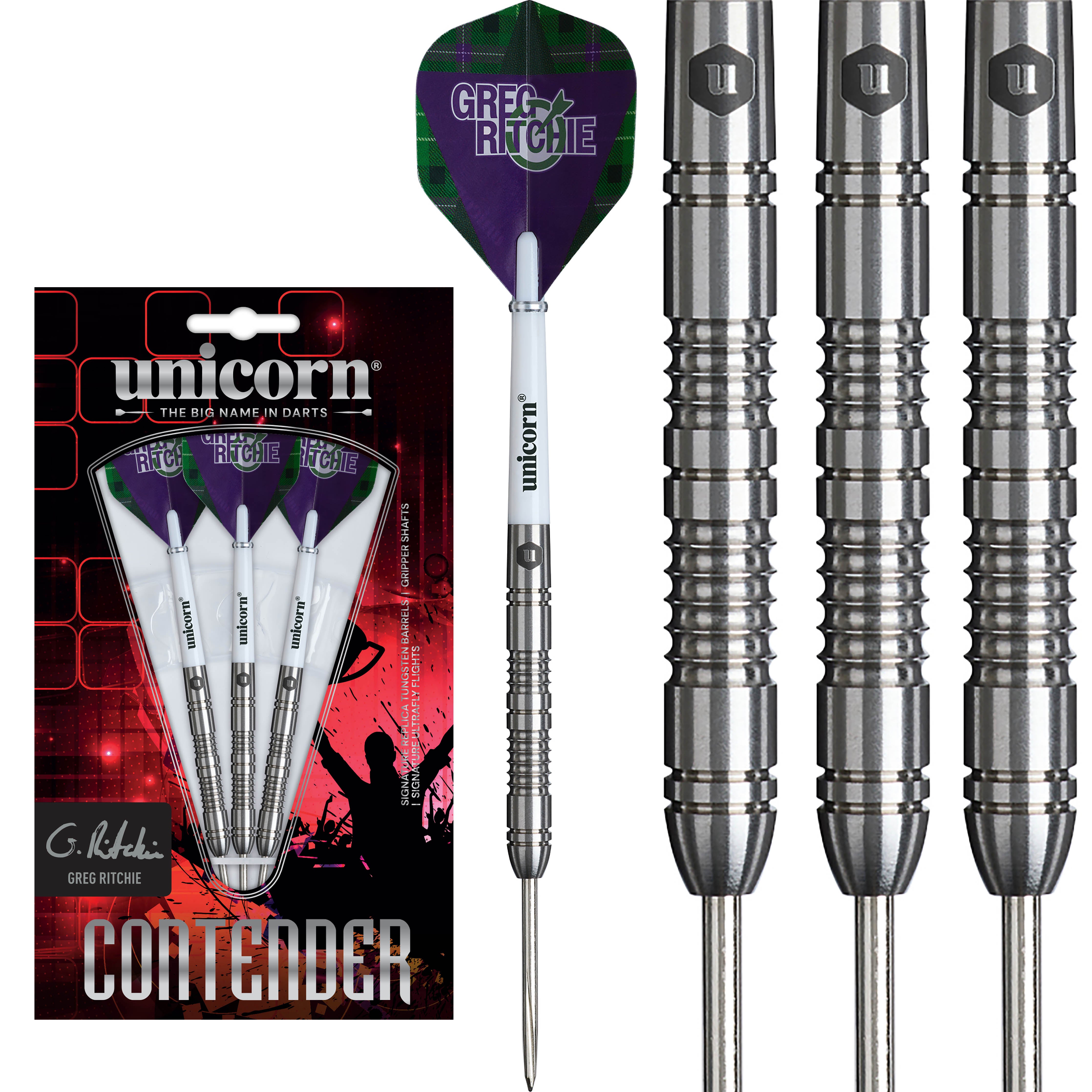 Unicorn Greg Ritchie Contender - 95% Tungsten Darts - 23g
