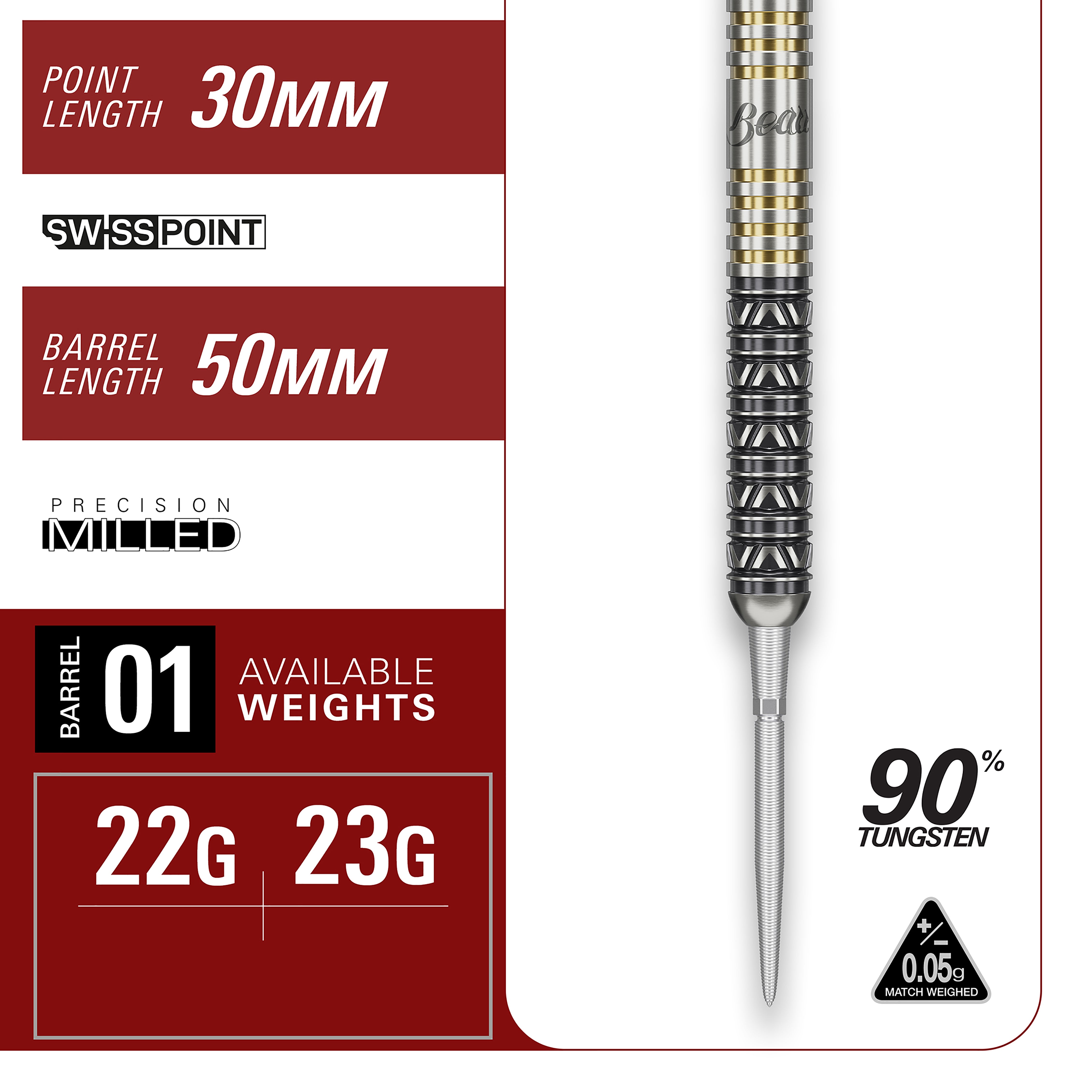 Target Japan Beau Greaves JP Edition - 90% Tungsten SP Darts - 22g 23g