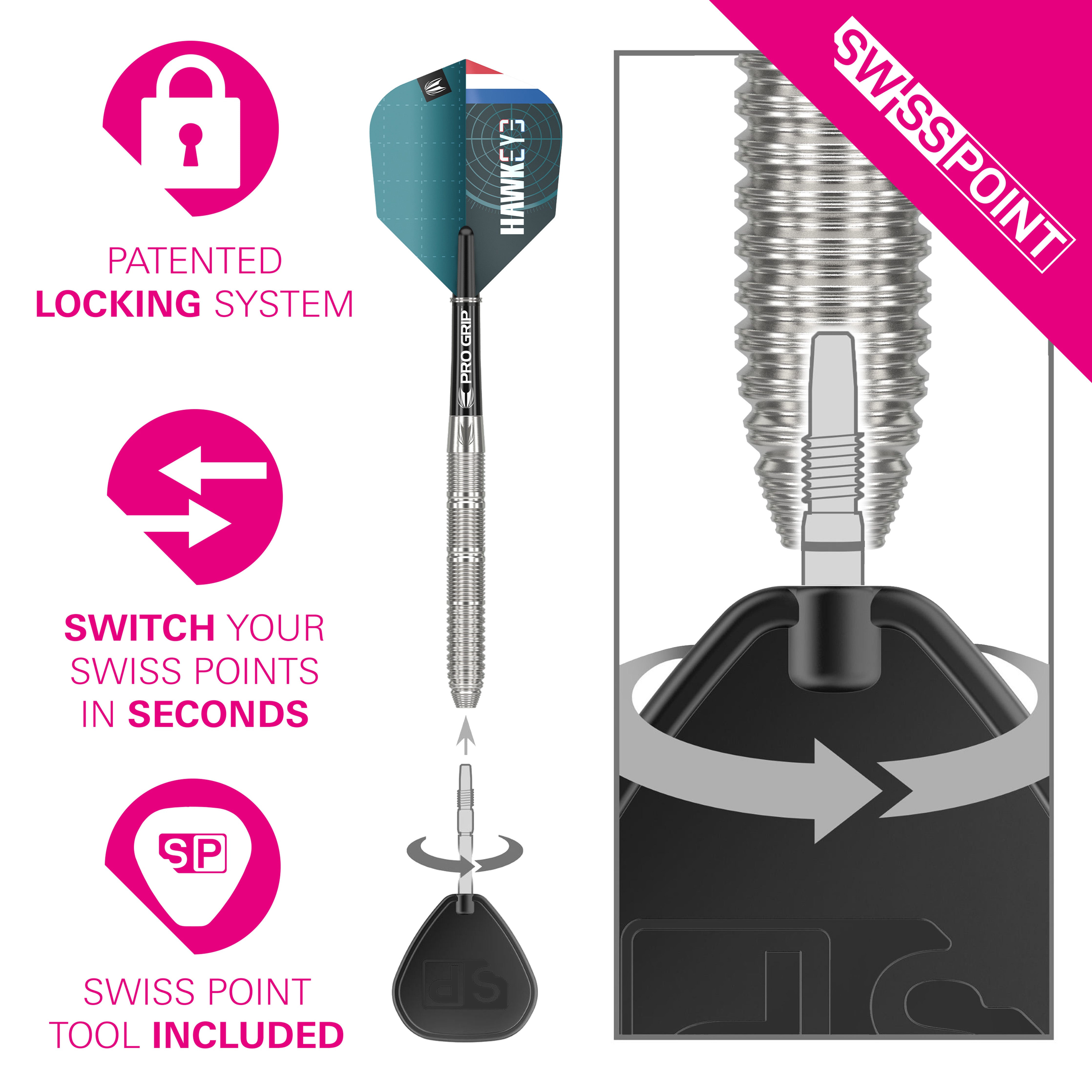 Target Kevin 'Hawkeye' Doets SP Steel Tip Darts Set 2024 - 90% Tungsten - 23g