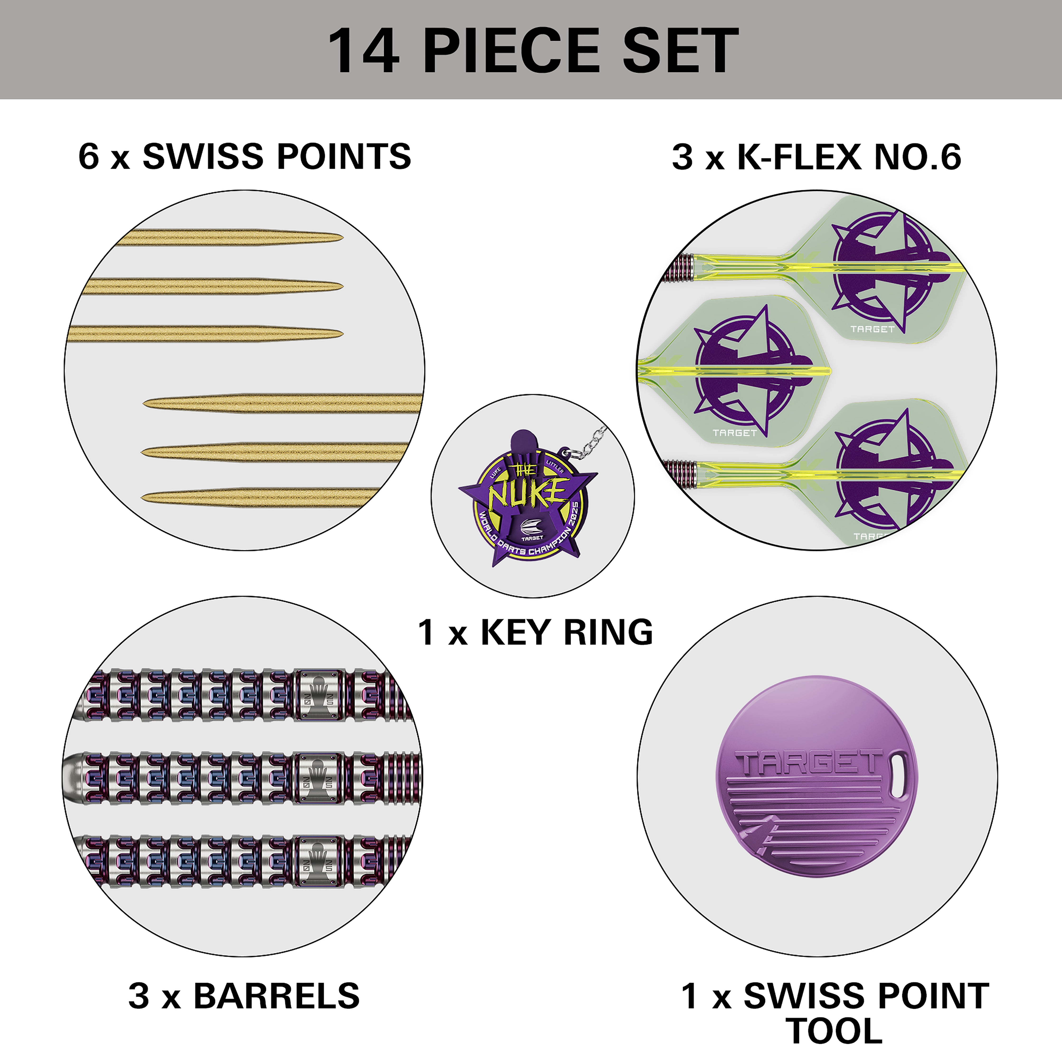 Target Luke 'The Nuke' Littler -  90% Tungsten Darts - SP - World Champion 2025 Edition - 23g