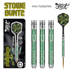 Shot Pro Series - Stowe Buntz V2 - Steel Tip Dart Set - 90% Tungsten - 23g