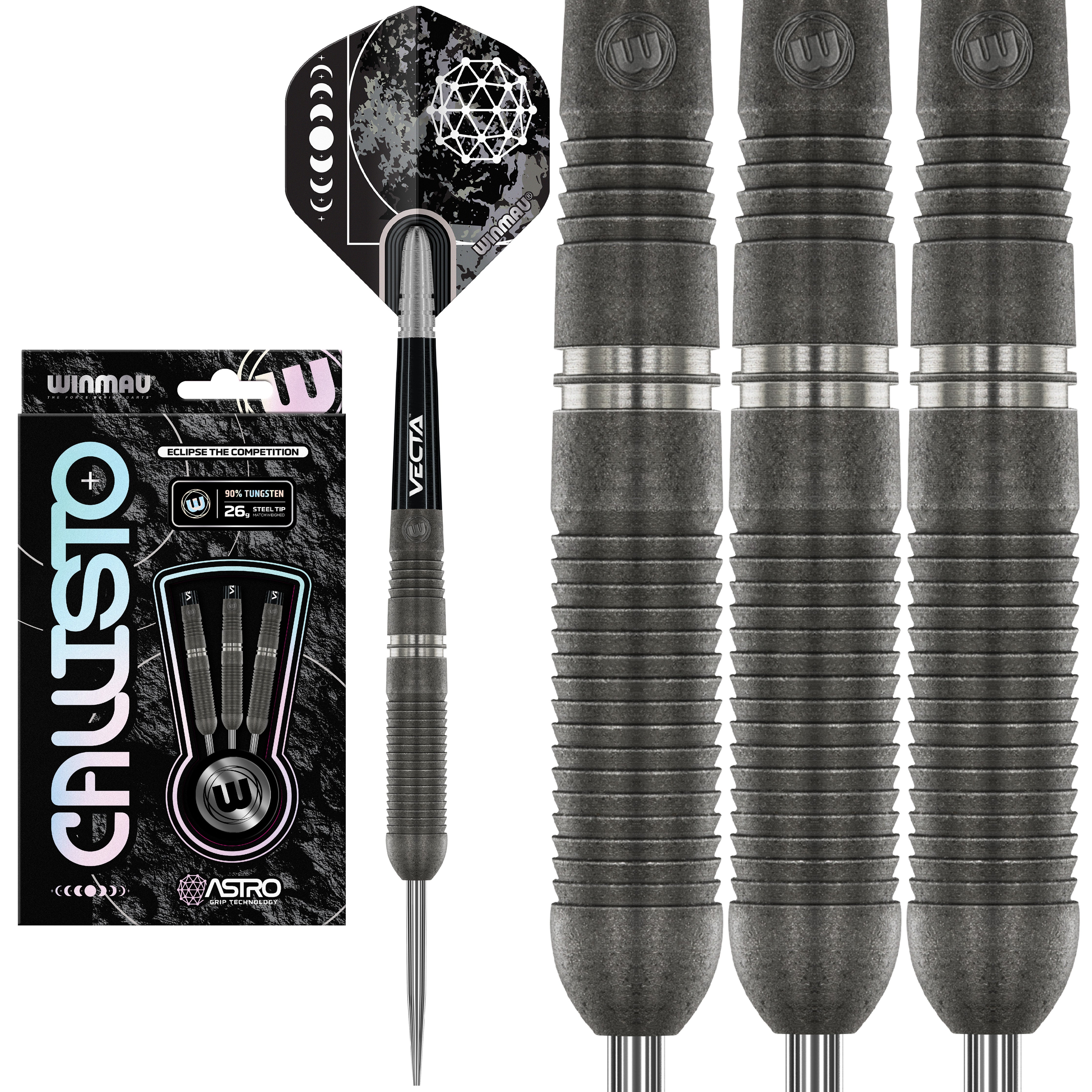 Winmau Callisto Steel Tip Darts Set - 90% Tungsten - 24g 26g