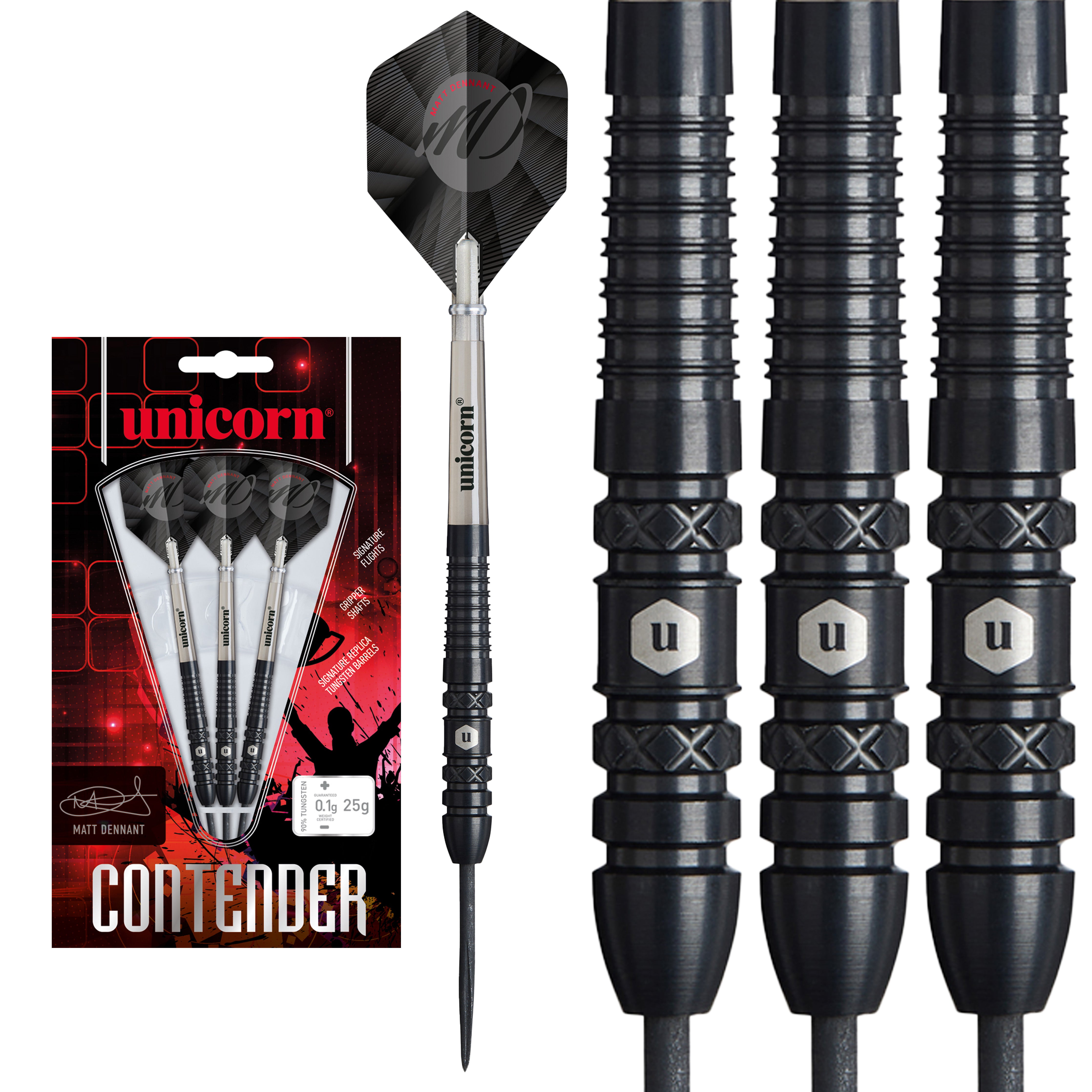 Unicorn Matt Dennant Steel Tip Darts - 90% Tungsten - 25g