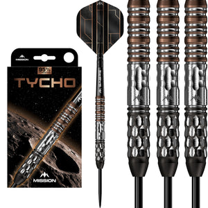Mission Tycho Darts - Steel Tip - 95% Tungsten - Black & Bronze PVD - 22g 24g 26g